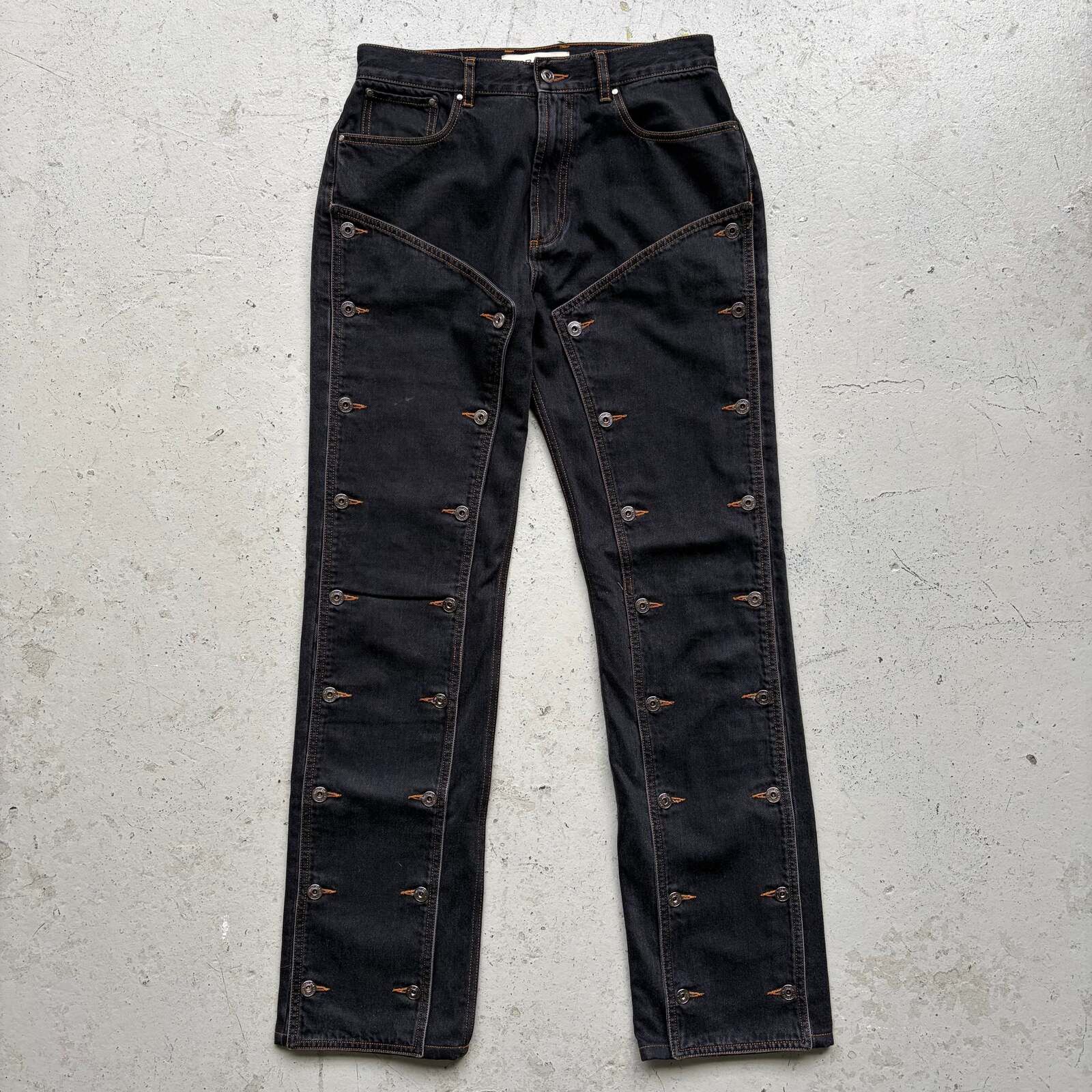 Y/Project Y Project Black Panel Buttons Jeans (30) Size US 30 / EU 46 - 1 Thumbnail