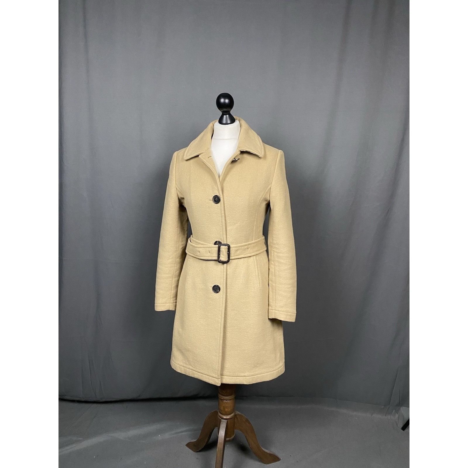 Burberry Burberry Women's Beige Wool Belted Trench Coat Size 40 Size S / US 4 / IT 40 - 5 Thumbnail