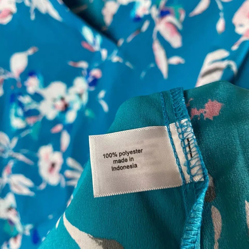 Other Lane Bryant Blouse Women's 18/20 Floral Blue Polyester Plus Size 3XL / US 20-22 - 4 Thumbnail