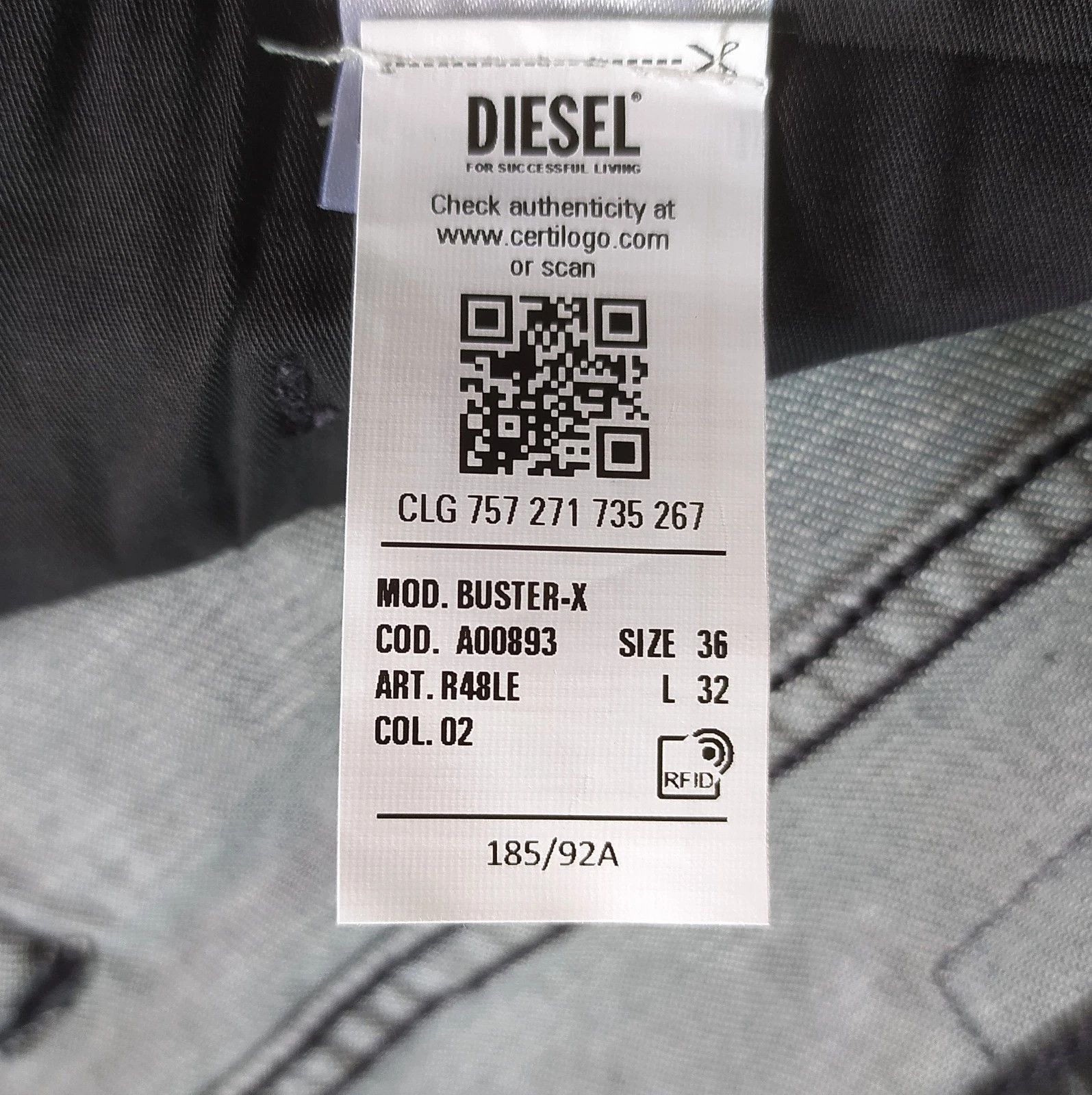Diesel Diesel BUSTER-X L.32 MENS JEANS T/9791 Size US 36 / EU 52 - 9 Thumbnail