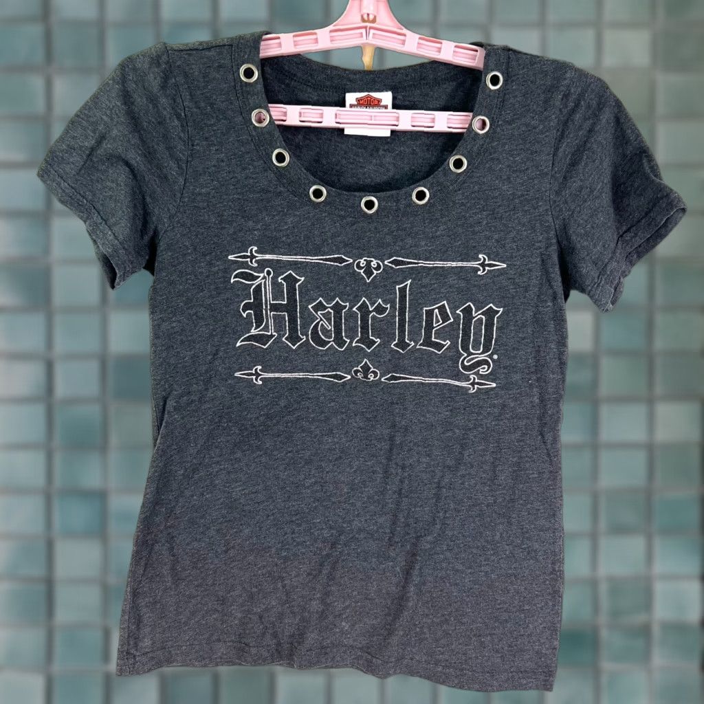 Harley Davidson Harley-Davidson Short Sleeve T-Shirt Cozumel Steel Chain Wpmens Size S Gray Size S / US 4 / IT 40 - 1 Thumbnail