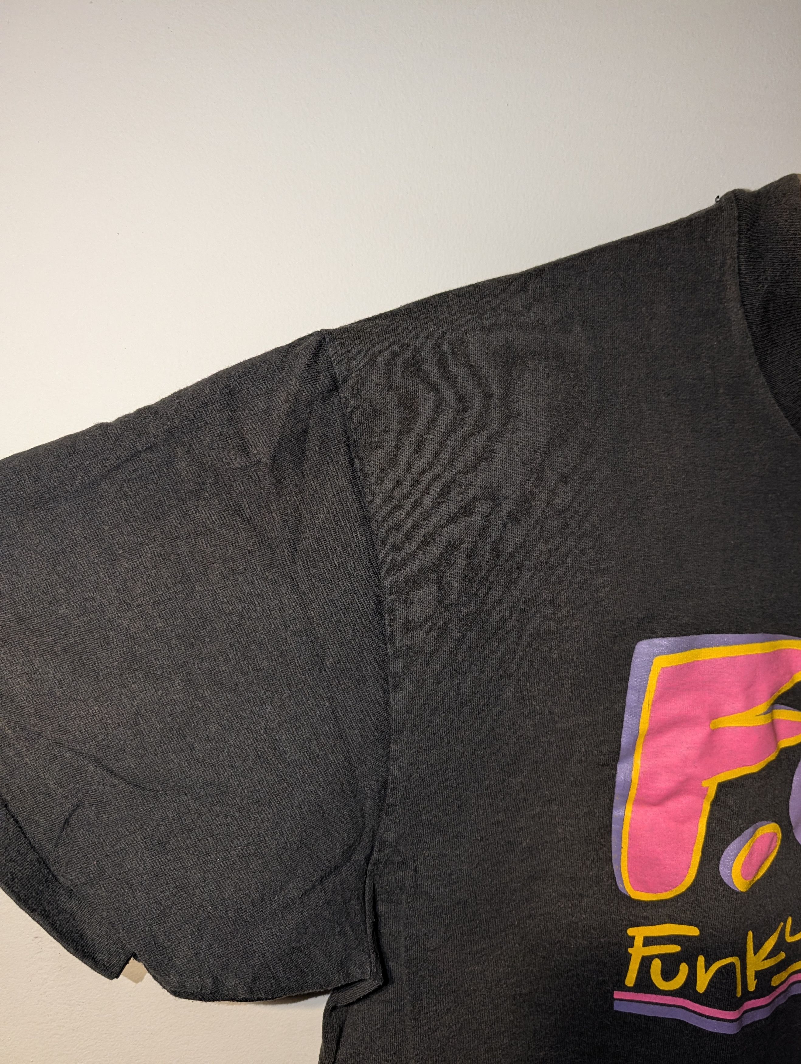 Vintage VTG Funky Old Fox F.O.F. Neon Graphic T-Shirt Anvil Skater Size US XL / EU 56 / 4 - 5 Thumbnail