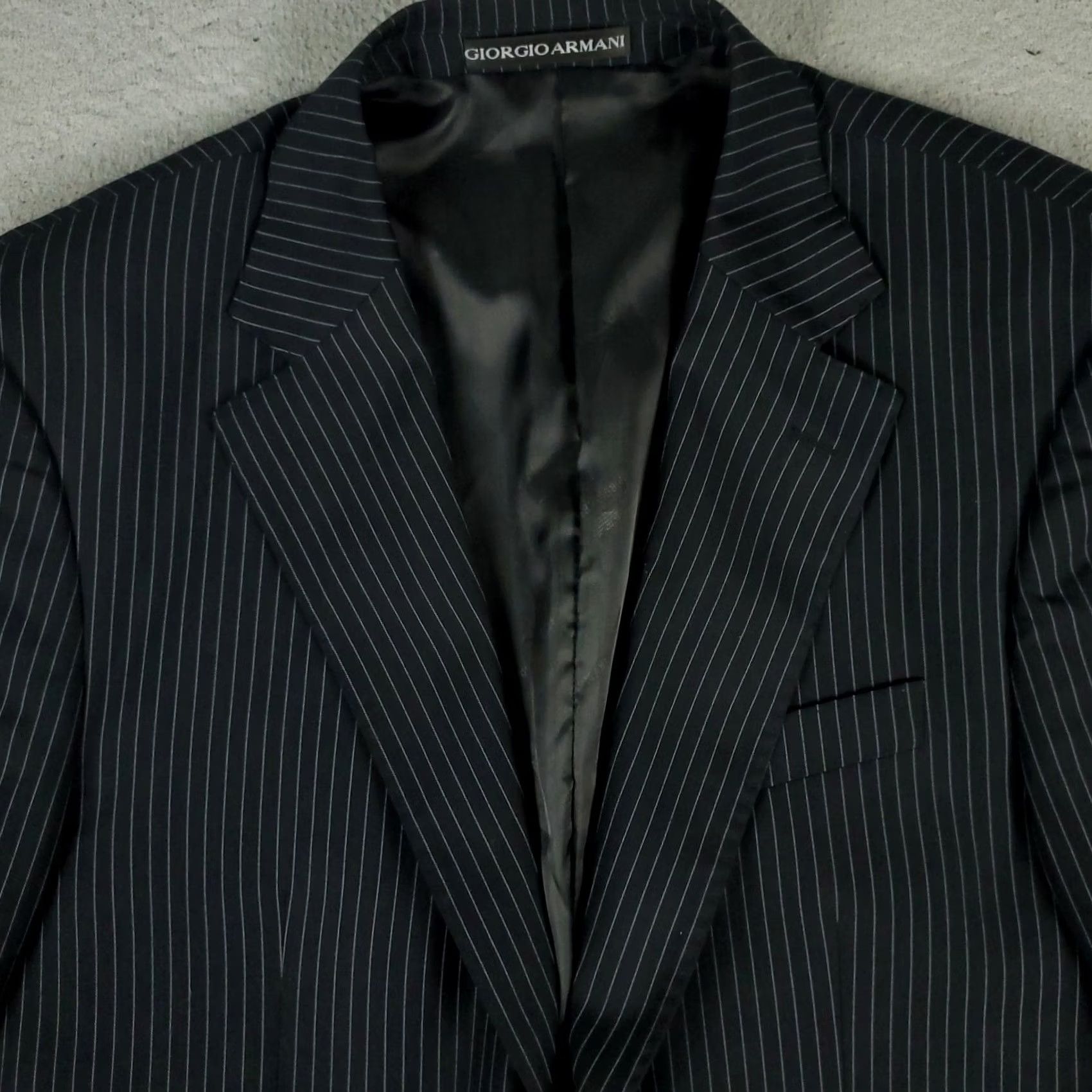 Giorgio Armani Giorgio Armani Jacket Blazer Mens Size 52 Black Fitted Super 180s Wool Italy Size 52R - 2 Thumbnail