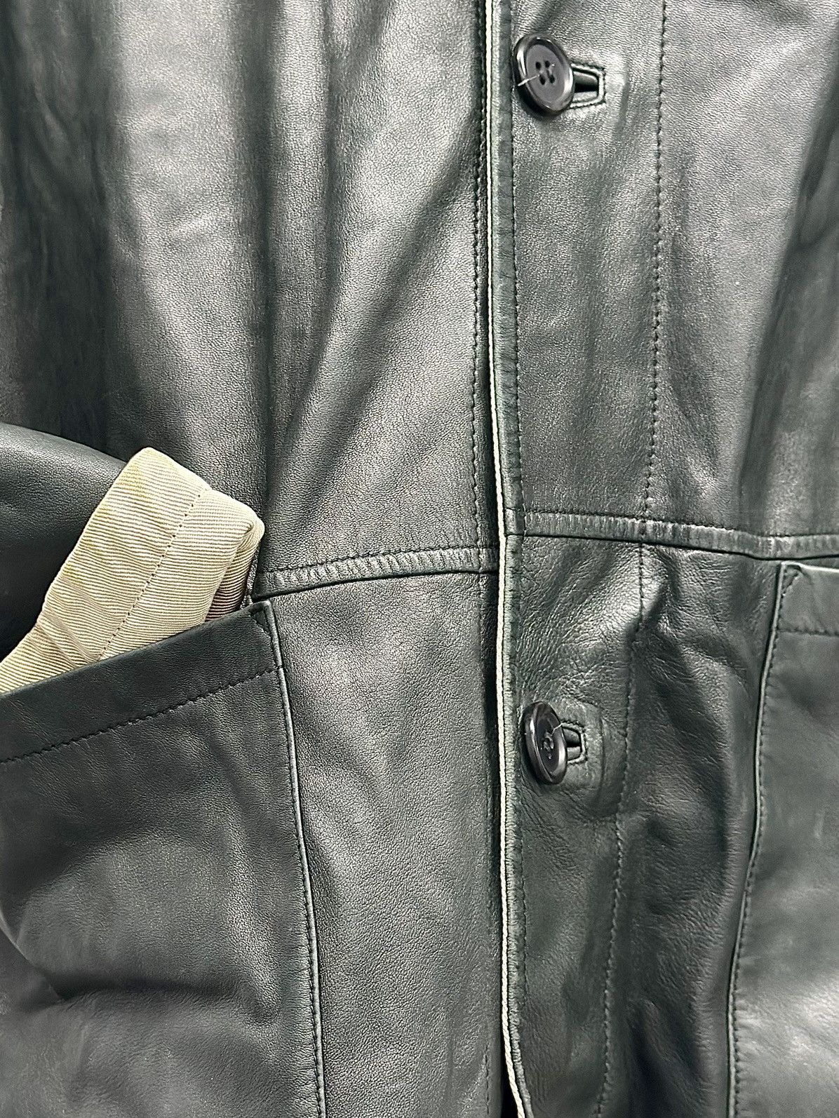 Ermenegildo Zegna Reversible Pelle Leather Jacket With Button Closures Size US XL / EU 56 / 4 - 4 Thumbnail
