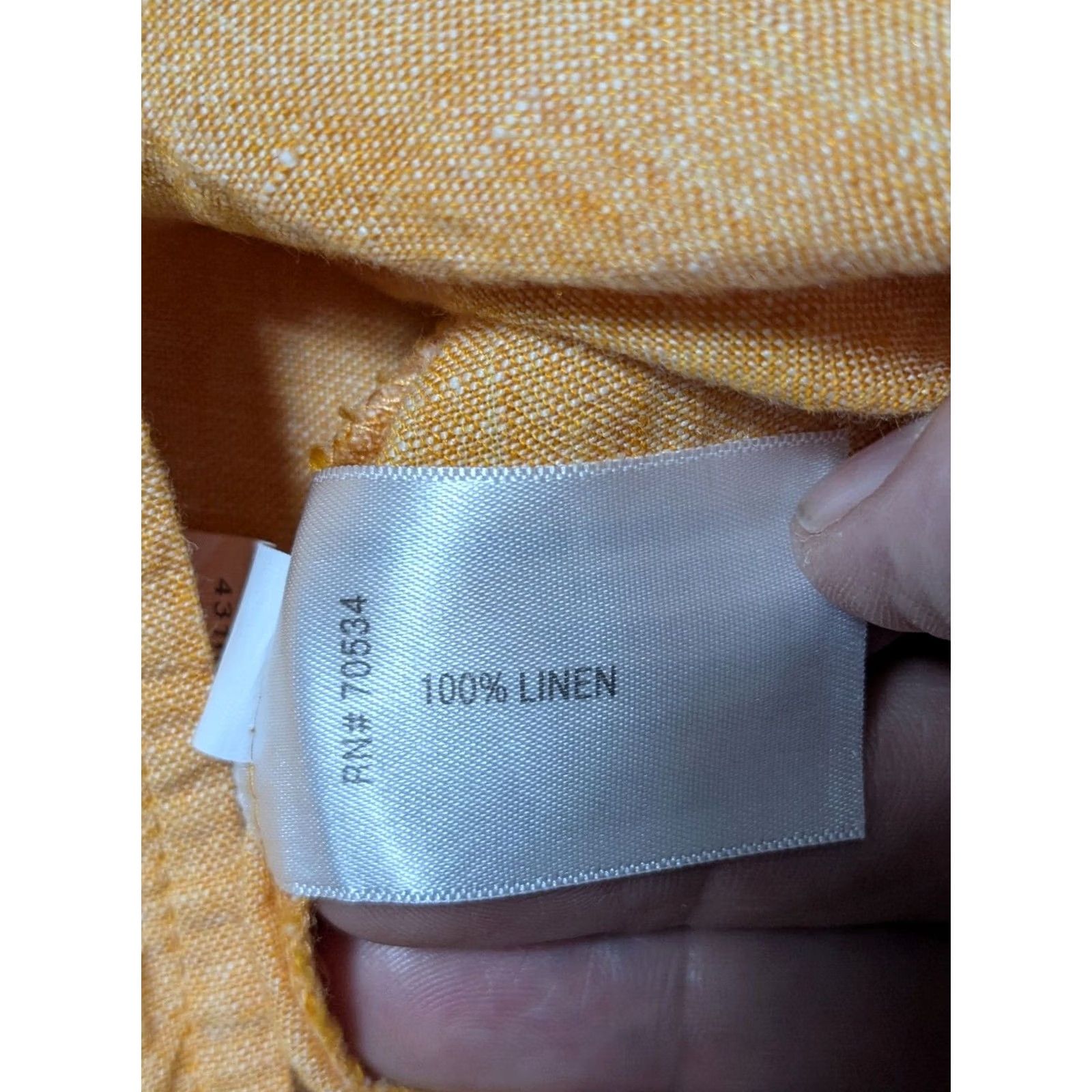 Orvis Orvis Linen Women Medium Orange V-Neck 3/4 Sleeves Button-Up Shirt Size M / US 6-8 / IT 42-44 - 6 Thumbnail