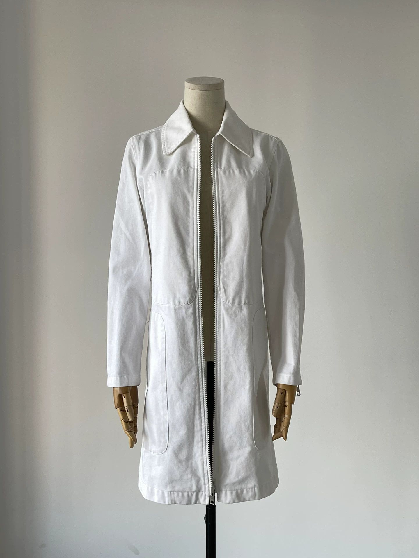 Maison Margiela Maison Martin Margiela 90s White Denim Jacket Size US XXS / EU 40 - 1 Thumbnail