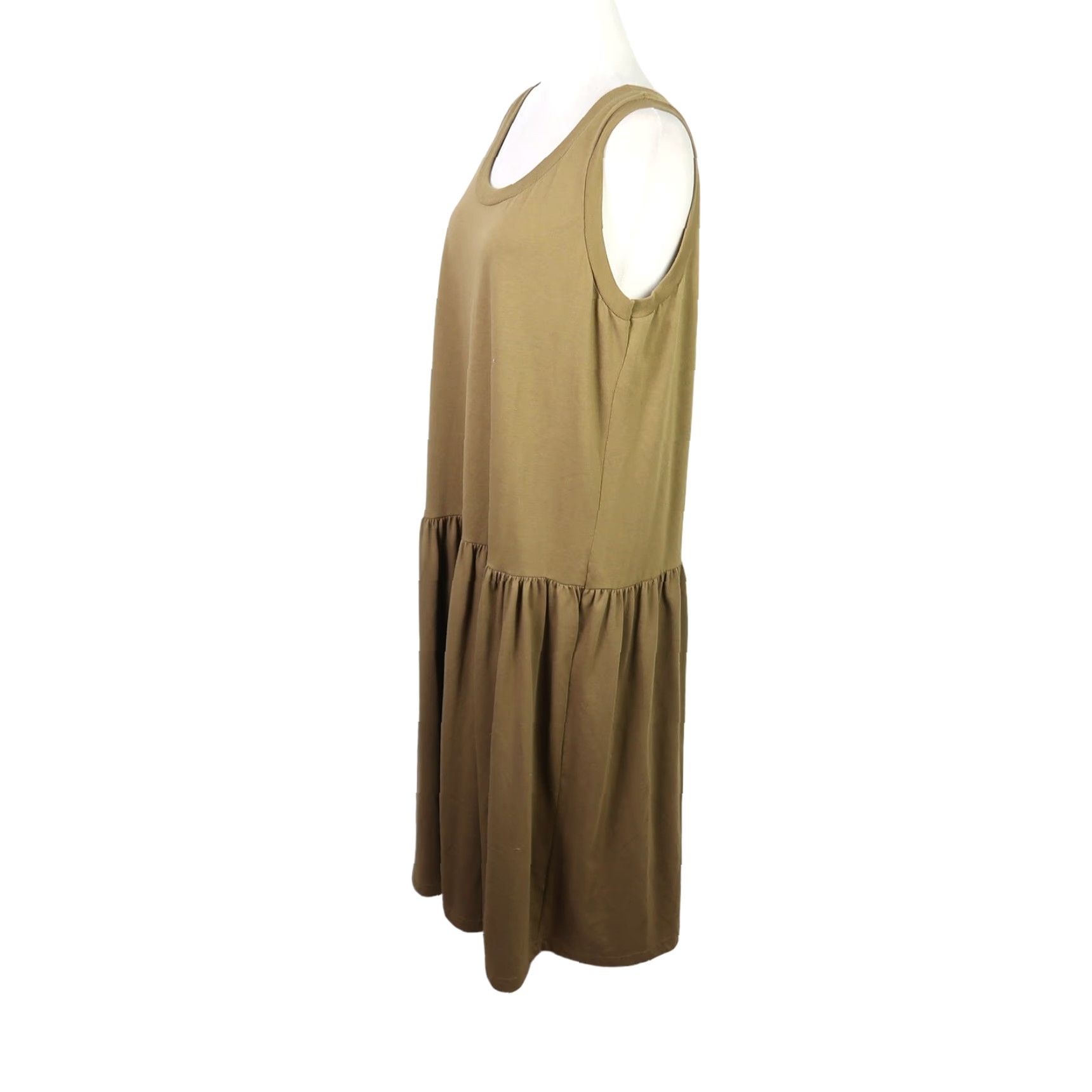 VINTAGE 90s Just My Style olive green drop waist tank midi dress 1X
