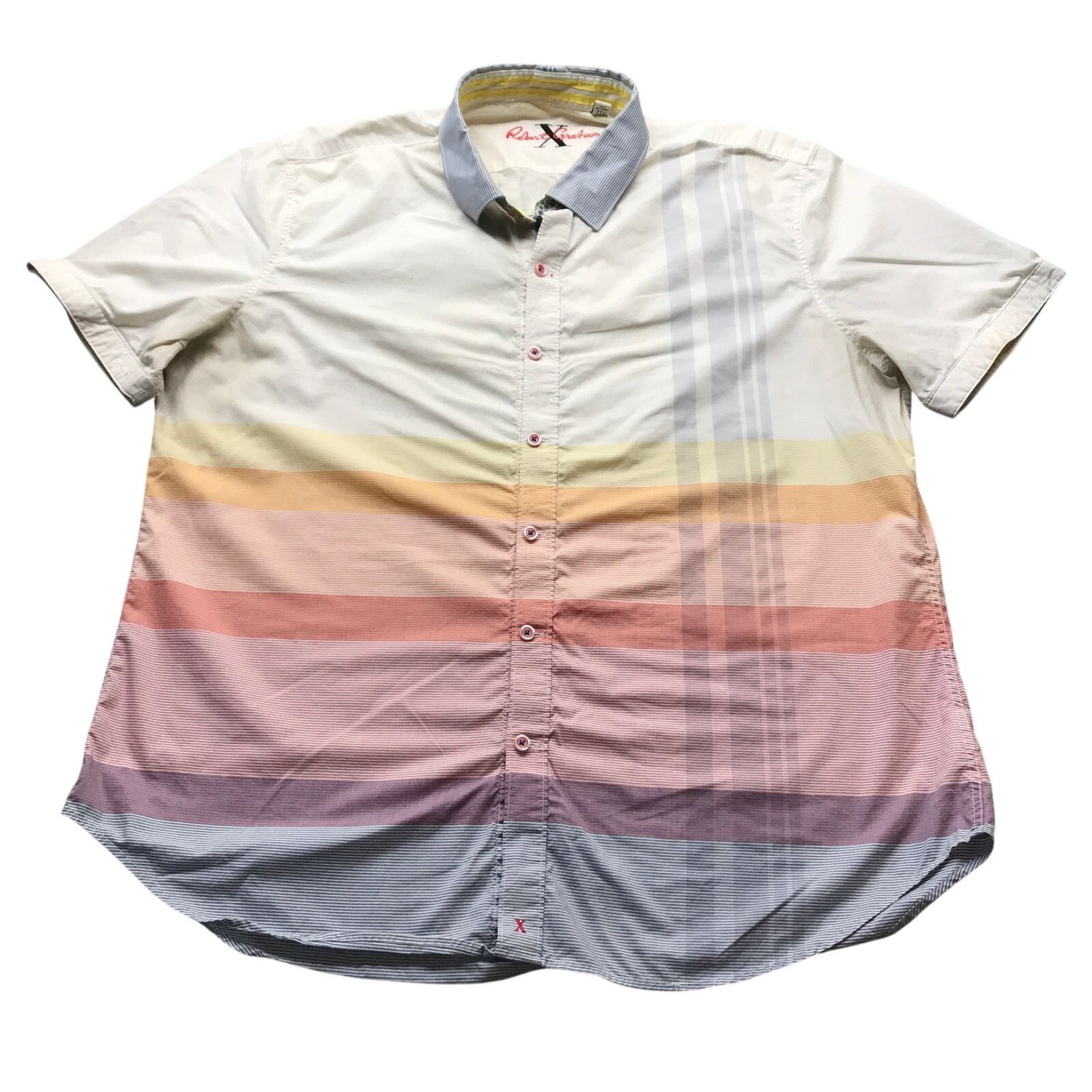 Robert Graham Robert Graham X Button Dress Shirt Men 2XL Gradient Stripe Size US XXL / EU 58 / 5 - 1 Thumbnail