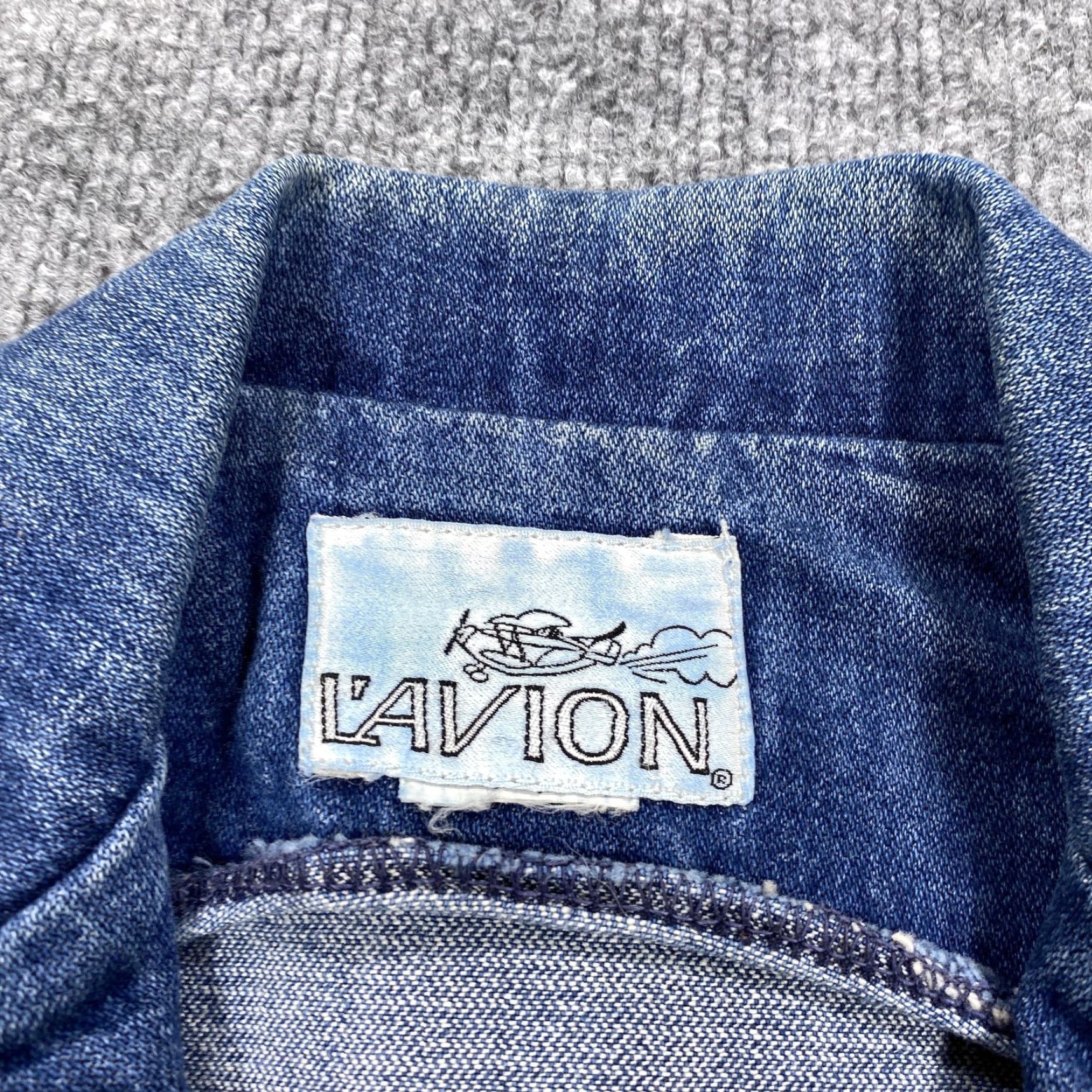 Denime L'AVION Denim Blazer Jacket Womens Small Blue Jean Button Front Pockets Size 28" / US 6 / IT 42 - 6 Thumbnail
