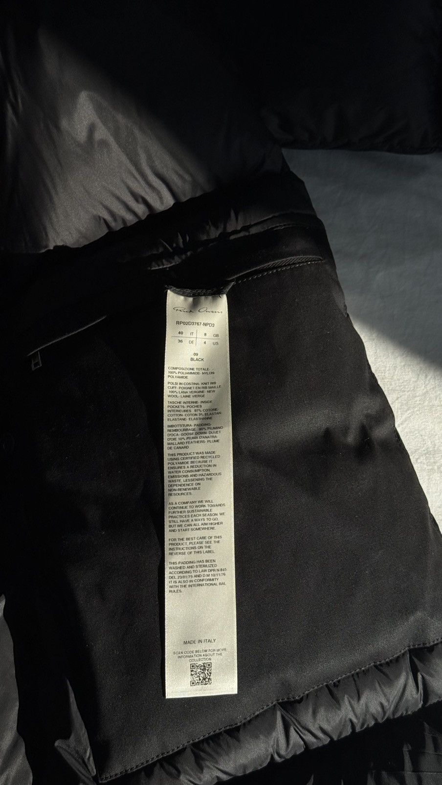 Rick Owens Black RICK OWENS Porterville Turtle Down Coat Size S / US 4 / IT 40 - 9 Thumbnail