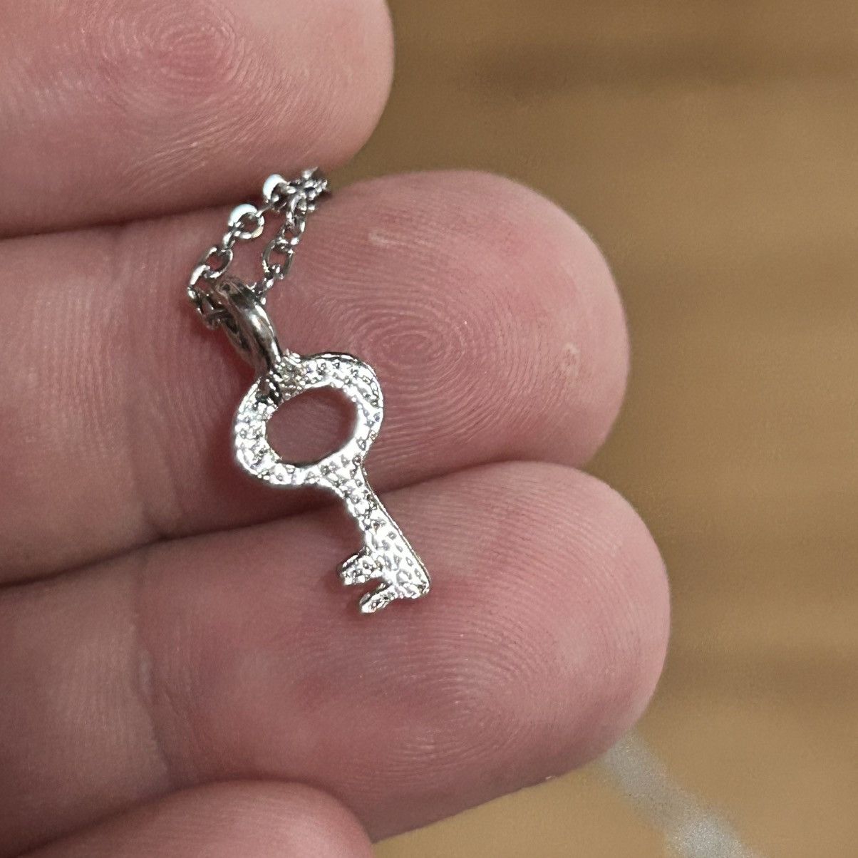 Handmade Handcrafted mini skeleton key pendant on chain necklace Size ONE SIZE - 5 Thumbnail