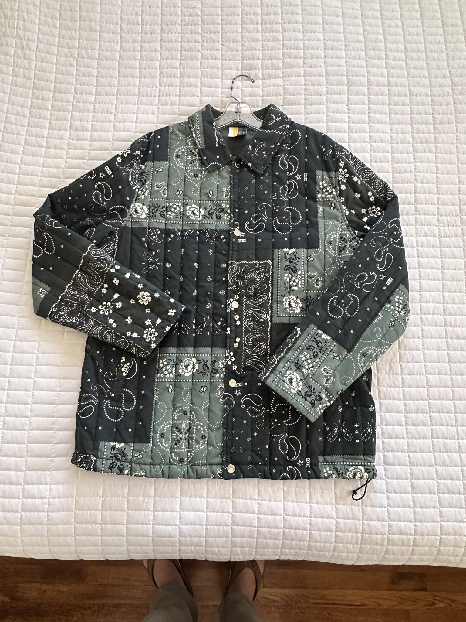 Kith Kith Carmine Coaches Jacket Stadium Green Paisley Size US XL / EU 56 / 4 - 1 Thumbnail