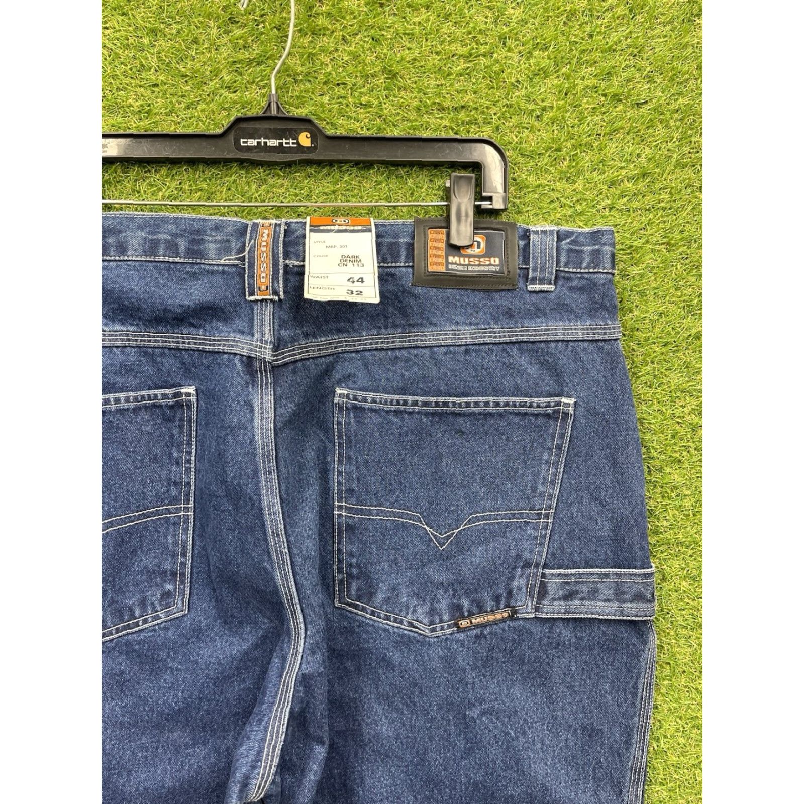Vintage VINTAGE Musso Jeans Men 44x32 Baggy Wide-Leg Denim 5-Pocket Grunge NWT Retro Workwear Blue Cotton Musso Mens Jeans 90s Style Size US 44 / EU 60 - 3 Thumbnail