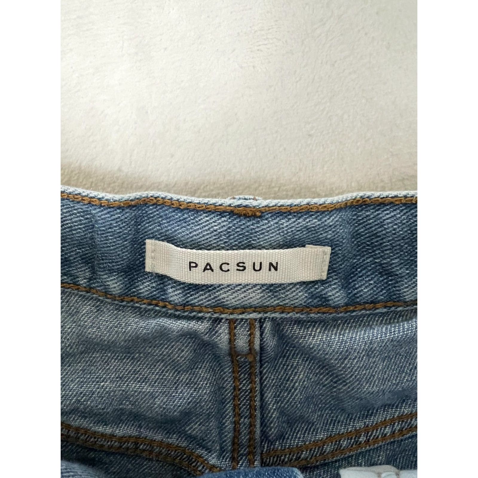 Pacsun VINTAGE PacSun Womens Denim Shorts 25 Blue High Rise Distressed Cutoff Frayed Size 42" / US 20 - 5 Thumbnail