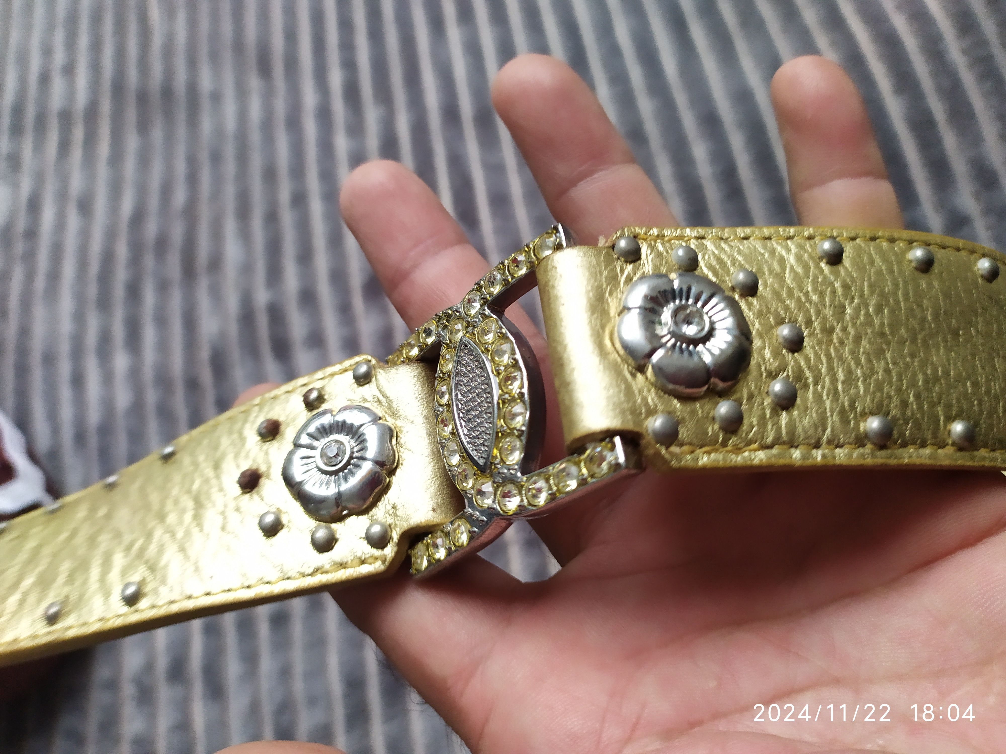 If Six Was Nine × Japanese Brand × Le Grande Bleu (L.G.B.) Japanese crystal Gold belt Size ONE SIZE - 6 Thumbnail