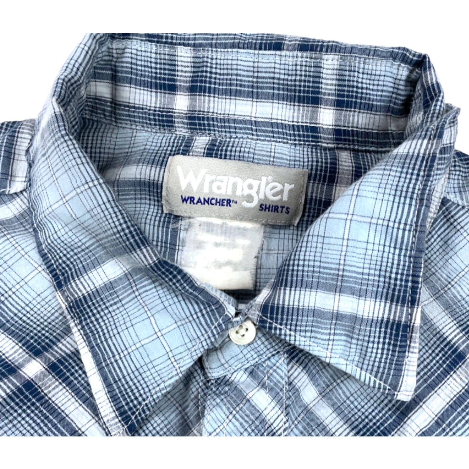 Wrangler VINTAGE Wrangler Wrancher Western Shirt Men 2XL Blue Plaid Pearl Snap Long Sleeve Button-Up Cowboy Regular Fit Casual Workwear Mens Size US XXL / EU 58 / 5 - 4 Thumbnail