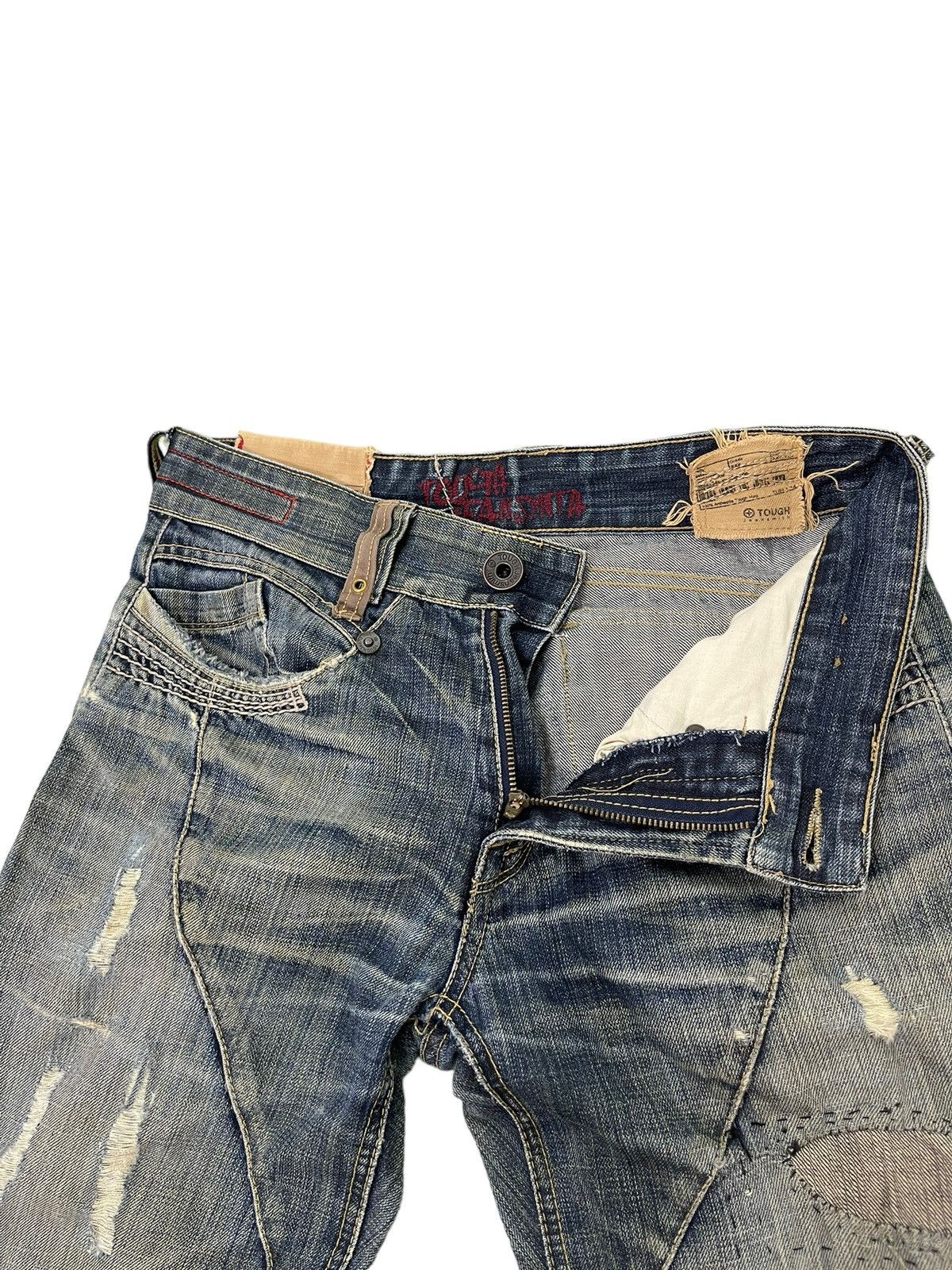 Japanese Brand Curv Leg Jeans Tough Jeans Faded Distress Regular 6🟦4 Size US 32 / EU 48 - 11 Thumbnail