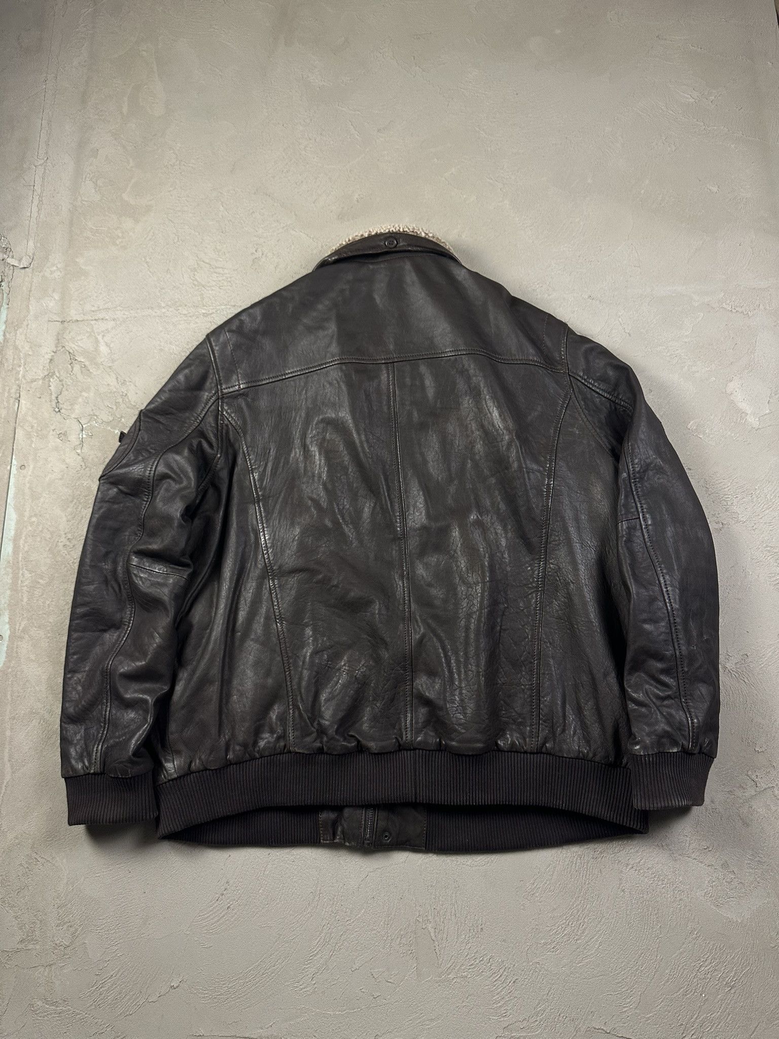 Leather Vintage Flyers Military Bomber Sheepskin Jacket Size US XL / EU 56 / 4 - 7 Thumbnail