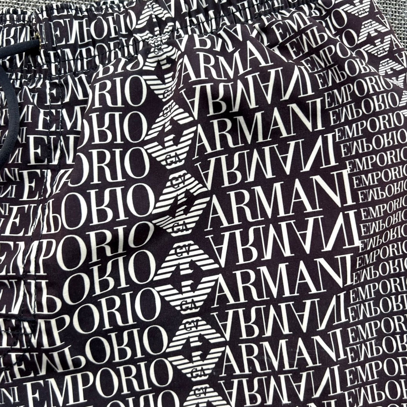 Emporio Armani Emporio Armani Mens Shorts Beach Swim Trunks Logo Print Size 48 Drawstrings Multicolor Size US 32 / EU 48 - 3 Thumbnail