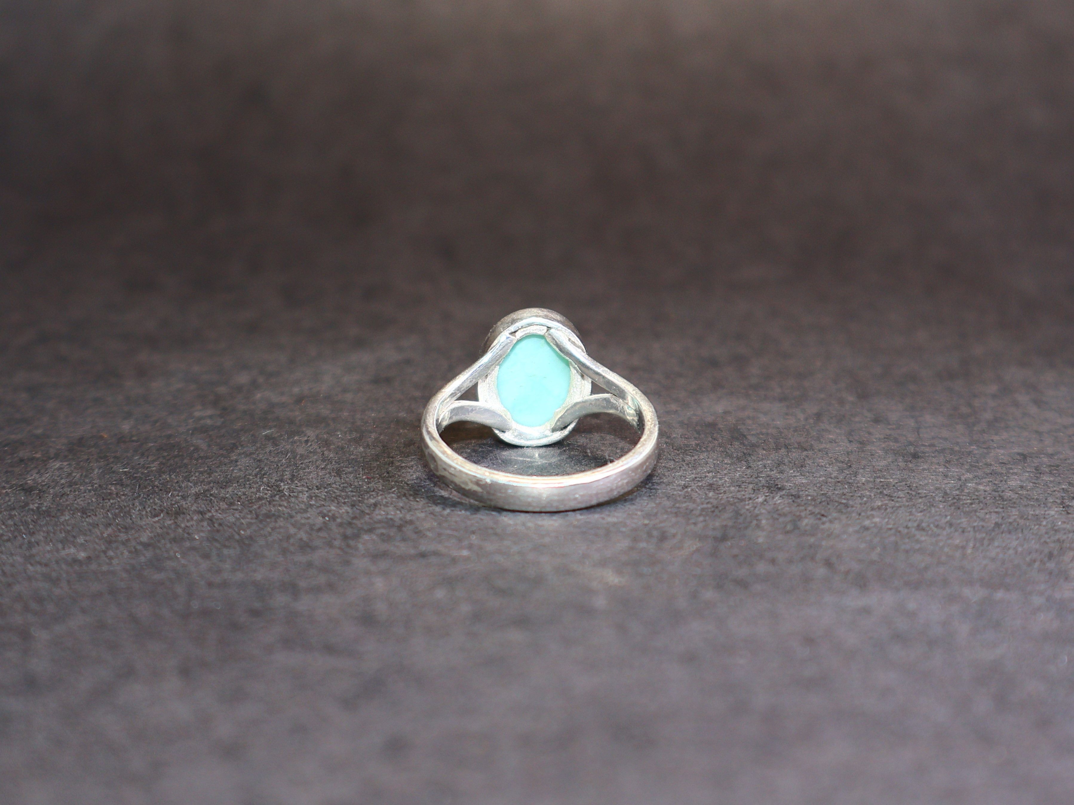 Handmade Natural Larimar Ring, Handmade Women Ring, Sterling Silver, Size ONE SIZE - 6 Thumbnail