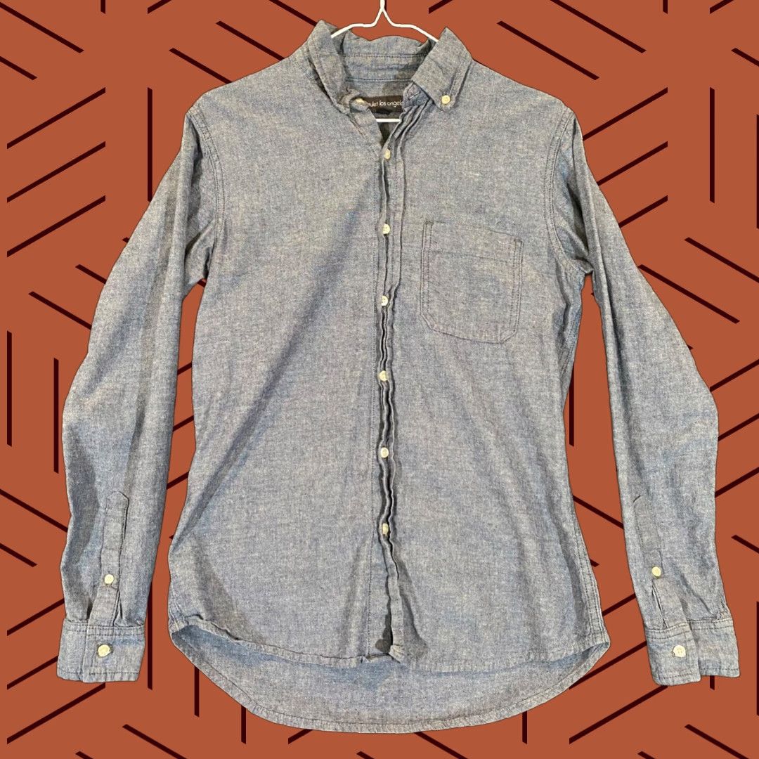 Epaulet Epaulet Los Angeles Mens Dress Shirt Medium Blue Button Down USA Made Shirt Mens Blue Button Down USA Epaulet Modern Slim Fit Regular Size M Size 40R - 1 Thumbnail