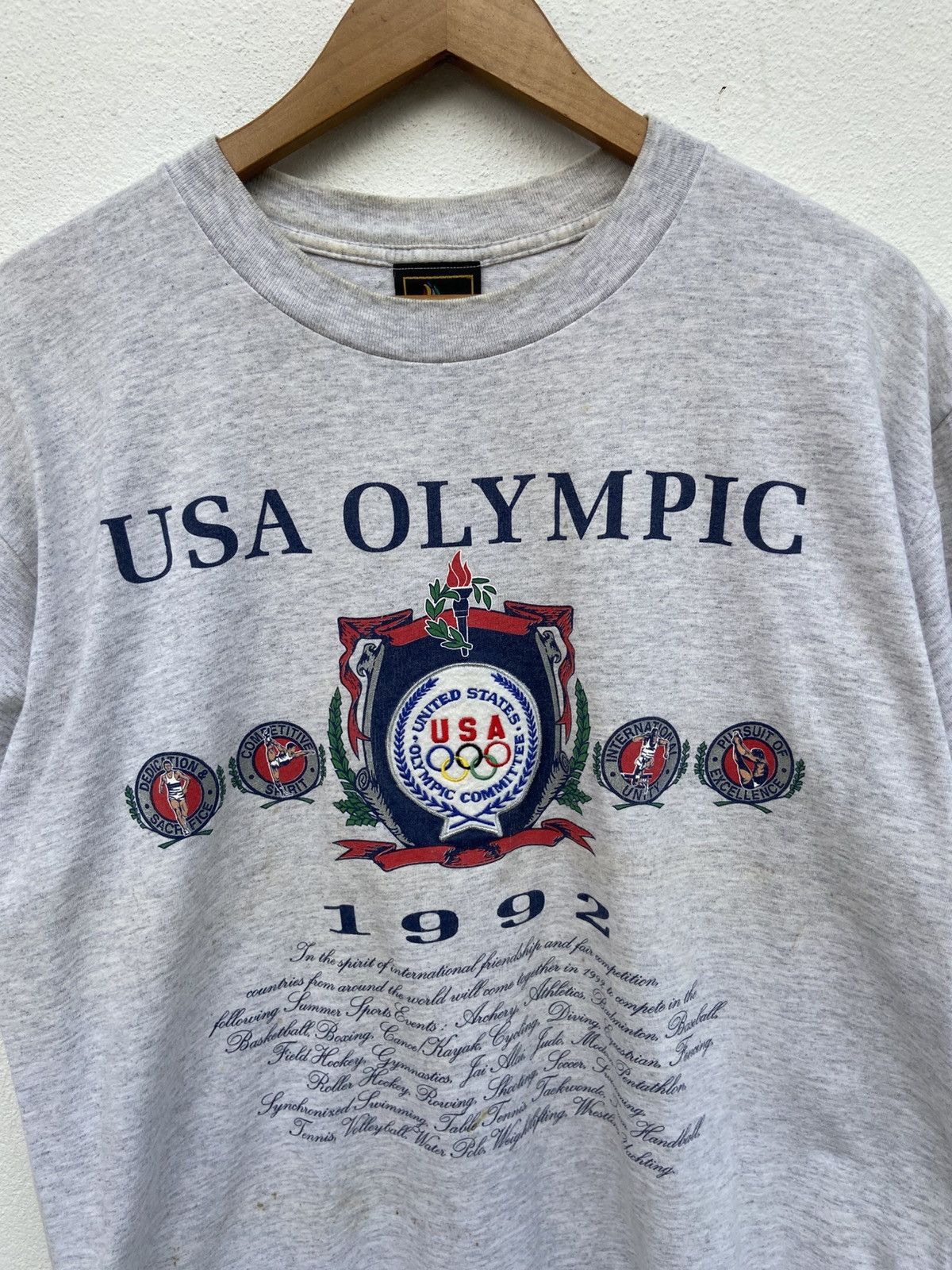 USA Olympics 🔥 Vintage 90s Vintage USA Olympic Nutmeg t shirt Size US L / EU 52-54 / 3 - 1 Thumbnail