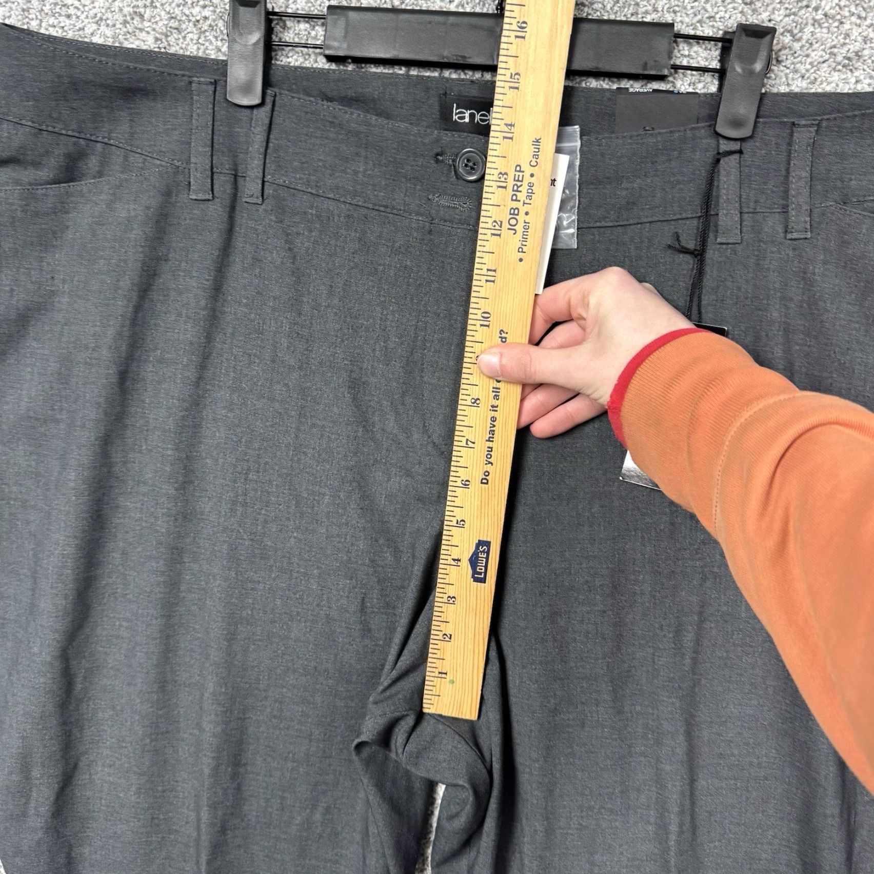 Vintage Lane Bryant Pants Womens 24 Stretch Plus Flat Front Bootcut Gray Polyester Rayon Spandex Business Casual Trousers Size 42" / US 20 - 4 Thumbnail