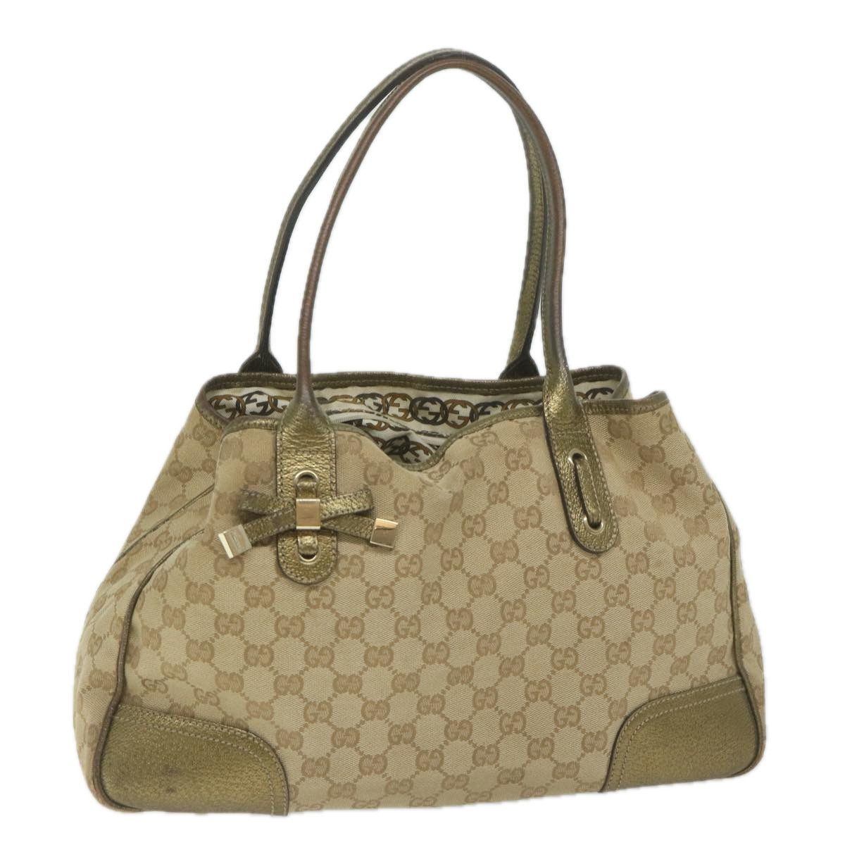 image of Gucci GG Canvas Tote Bag Beige 163805 Auth 61430, Women's