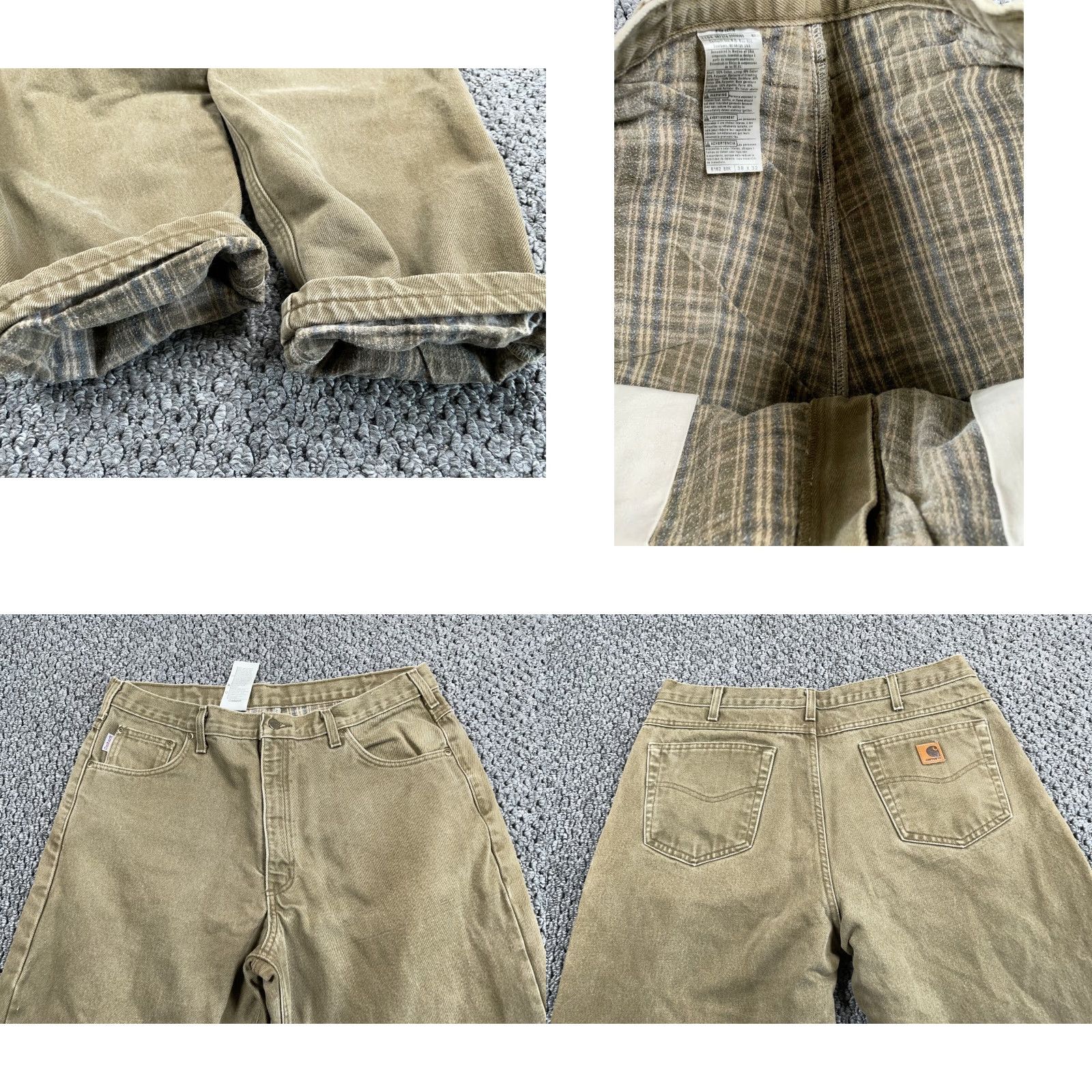 Carhartt VINTAGE Carhartt Jeans Men 36 x 29 Regular Brown Denim 5-Pocket Lined 90s Grunge Size US 36 / EU 52 - 8 Thumbnail