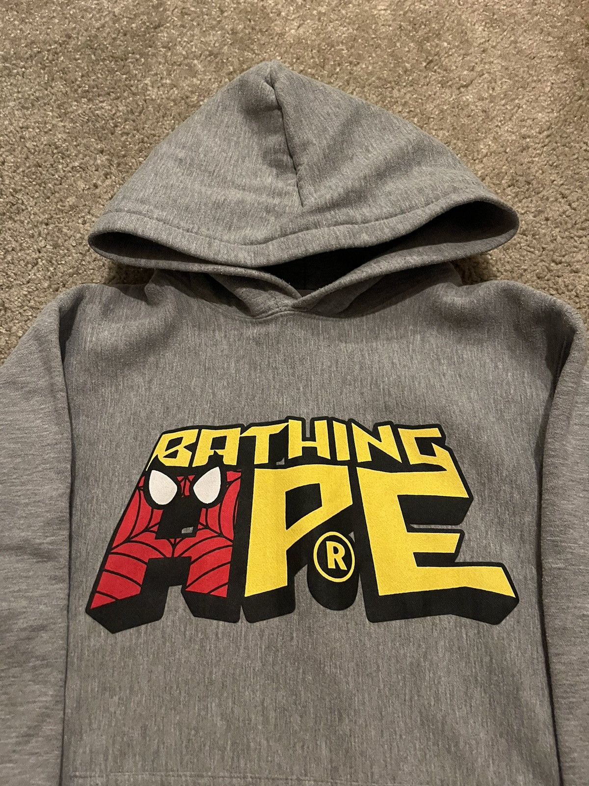 Bape x DC Spiderman Hoodie Grey L