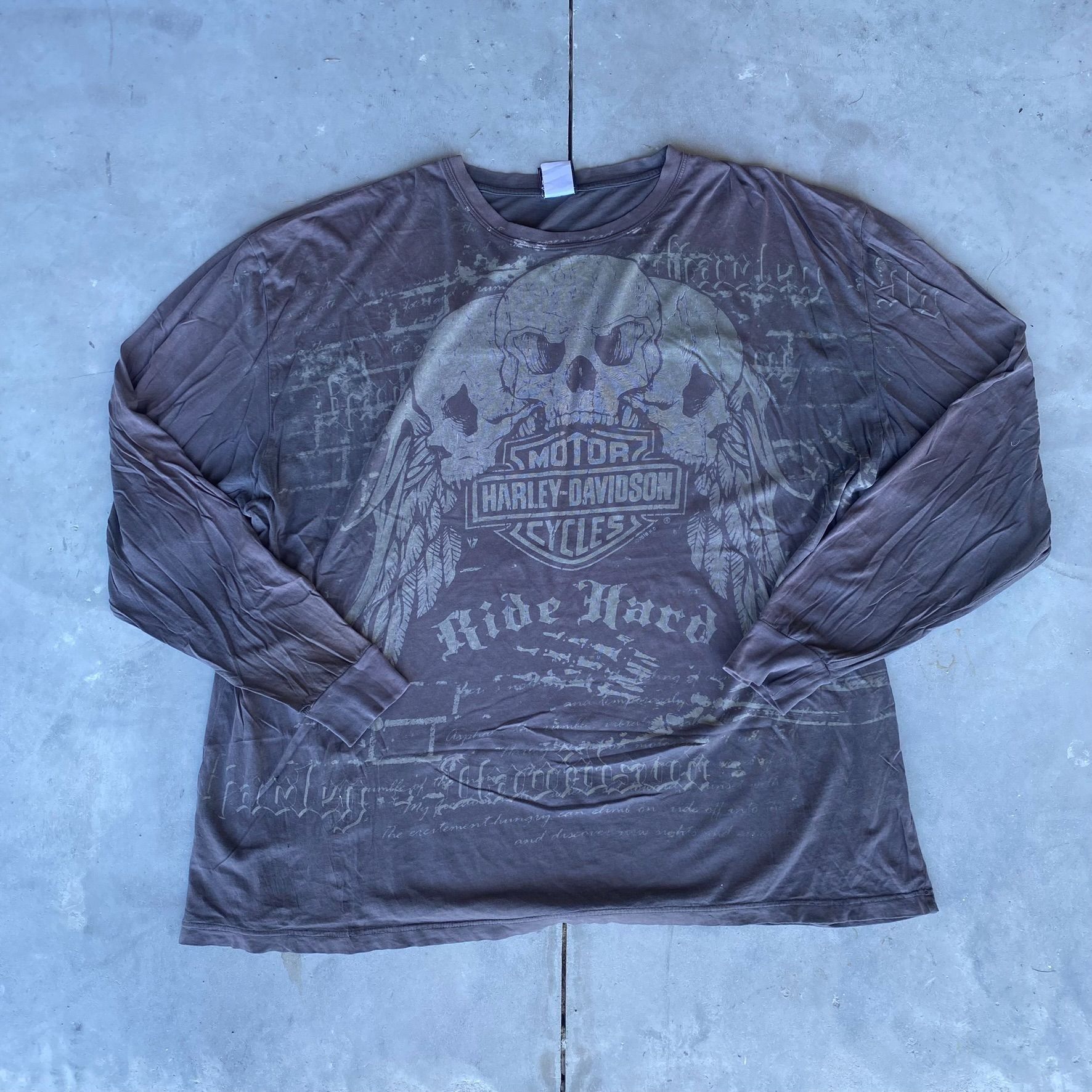 Harley Davidson Vintage Y2K Harley Davidson Shirt Goth Skull Punk Biker Tee Size US XXL / EU 58 / 5 - 1 Thumbnail