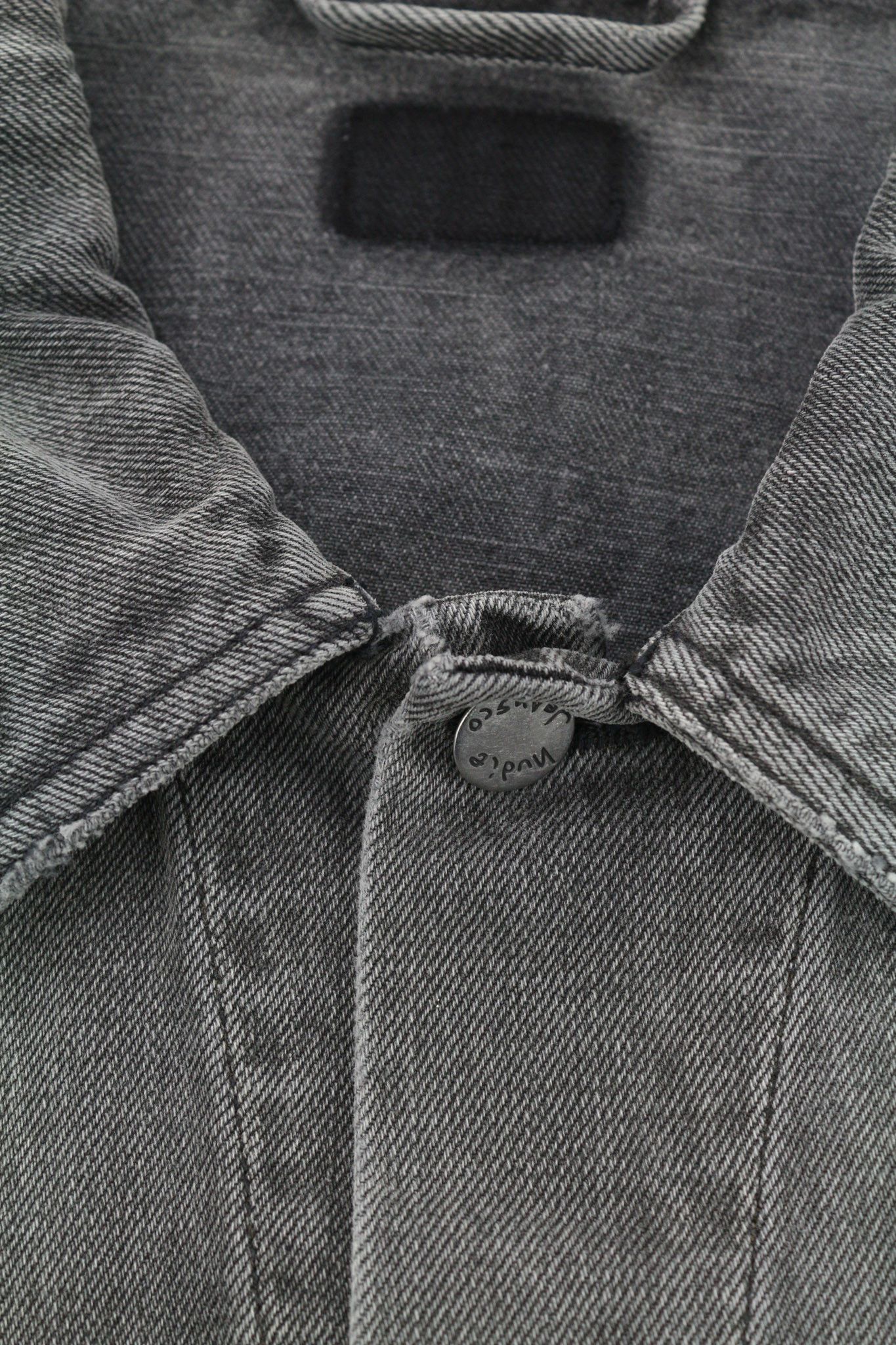 Nudie Jeans M Grey Denim Washed Pockets Logo Jacket 81053 Size US M / EU 48-50 / 2 - 9 Thumbnail