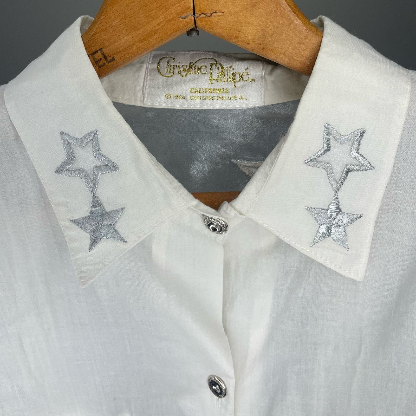 Other Christine Philipe Embroidered Stars Shirt Size XL / US 12-14 / IT 48-50 - 5 Thumbnail