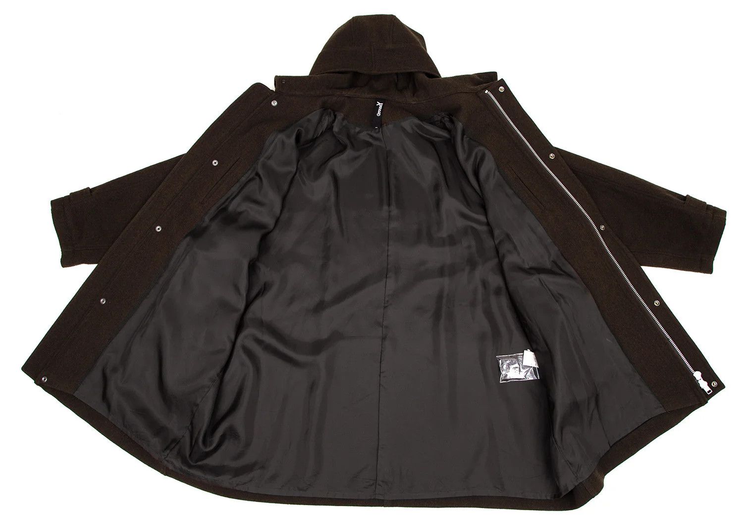 Yohji Yamamoto Blended Wool Doleman Hooded Coat in Dark Brown Size US L / EU 52-54 / 3 - 11 Thumbnail