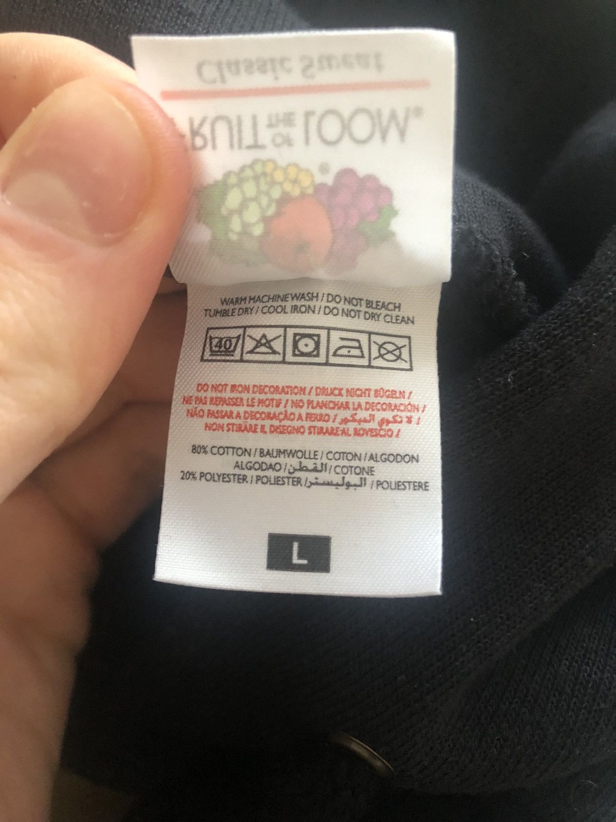 Fruit Of The Loom × Vintage VINTAGE CB 1300 FRUIT OF THE LOOM HOODIE Size US L / EU 52-54 / 3 - 5 Thumbnail