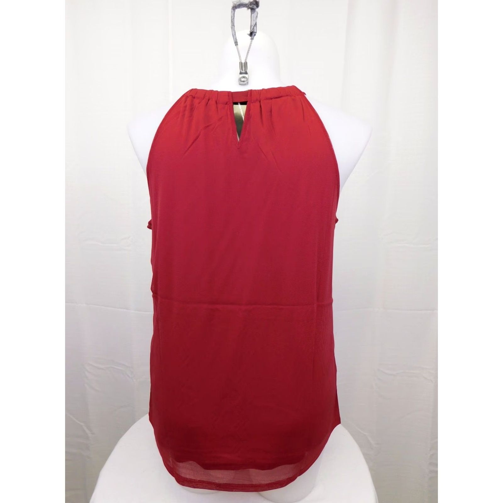 Vintage INC International Concepts Halter Top 1X Blouse Sleeveless Embroidered Tassel Red Nylon Geometric 90s? Size XL / US 12-14 / IT 48-50 - 5 Thumbnail