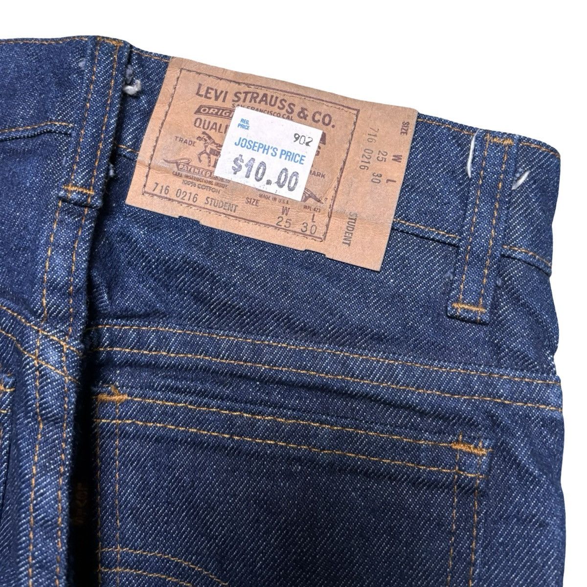 Levi's Vintage 80s Levi's 716 0216 Student Straight Jeans 25X30 NOS Size 25" / US 0 / IT 36 - 3 Thumbnail