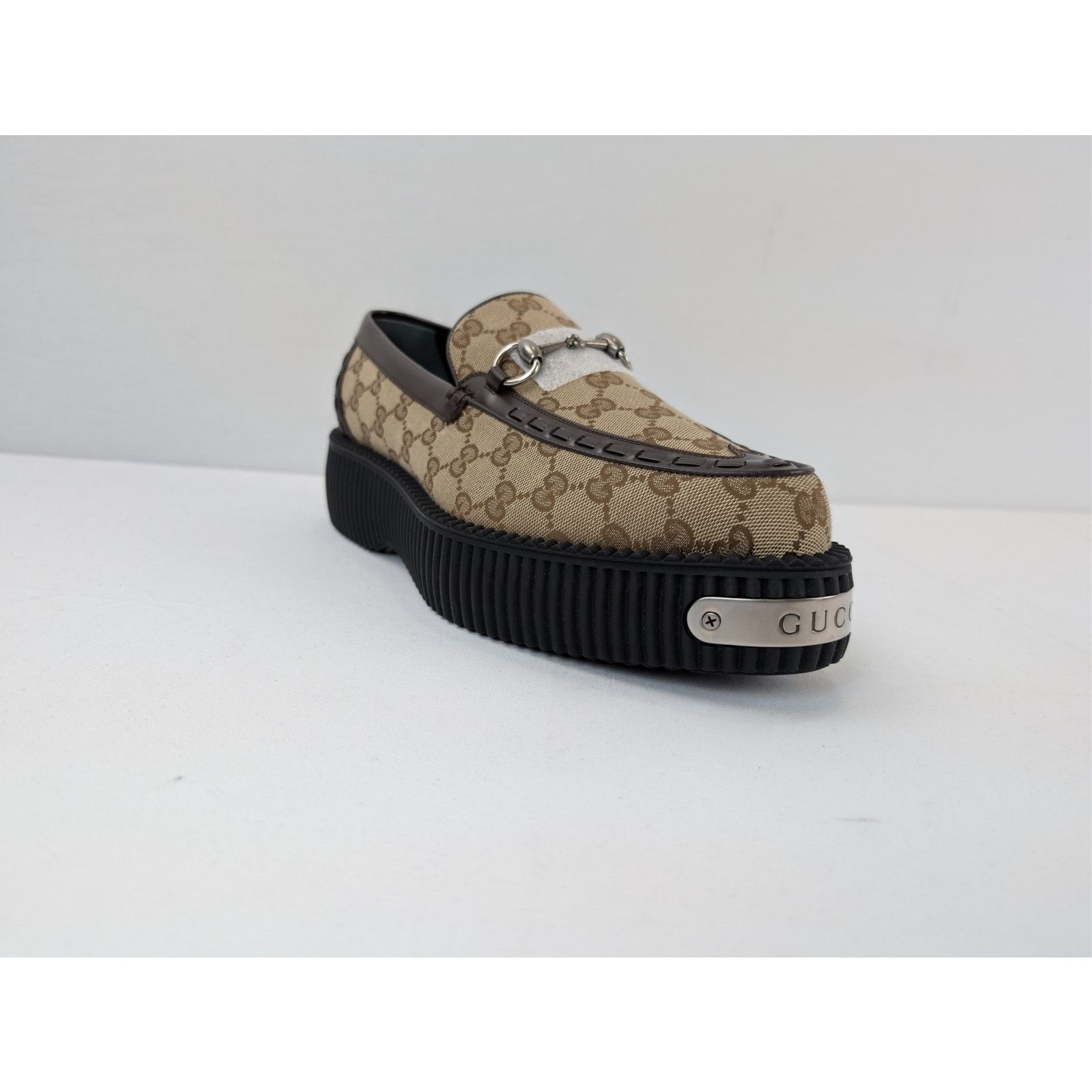 Gucci o1rshd1 GG canvas Moccasin Fabric Creeper Loafers Boots Size US 11 / EU 44 - 2 Thumbnail