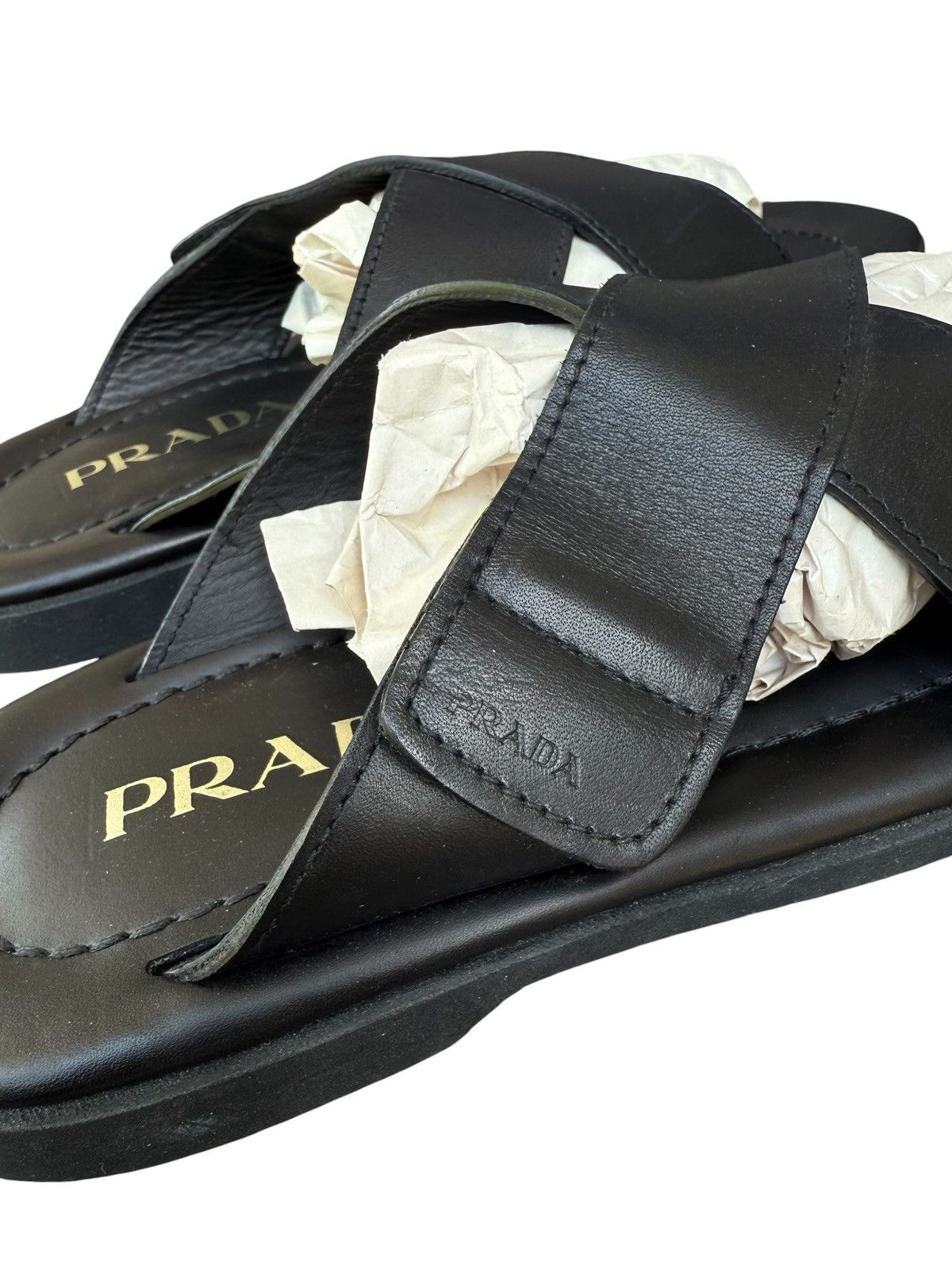 Prada Prada black leather sandals Size US 7 / EU 40 - 4 Thumbnail