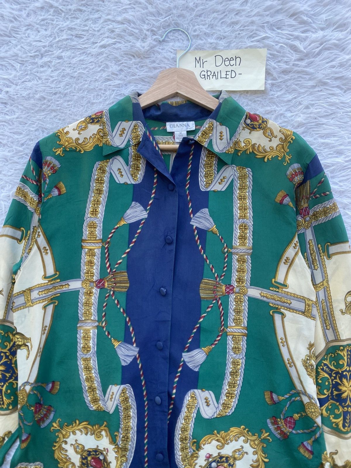 Vintage Rare Vintage Gianna Italy Silk Blouse Size M / US 6-8 / IT 42-44 - 8 Thumbnail