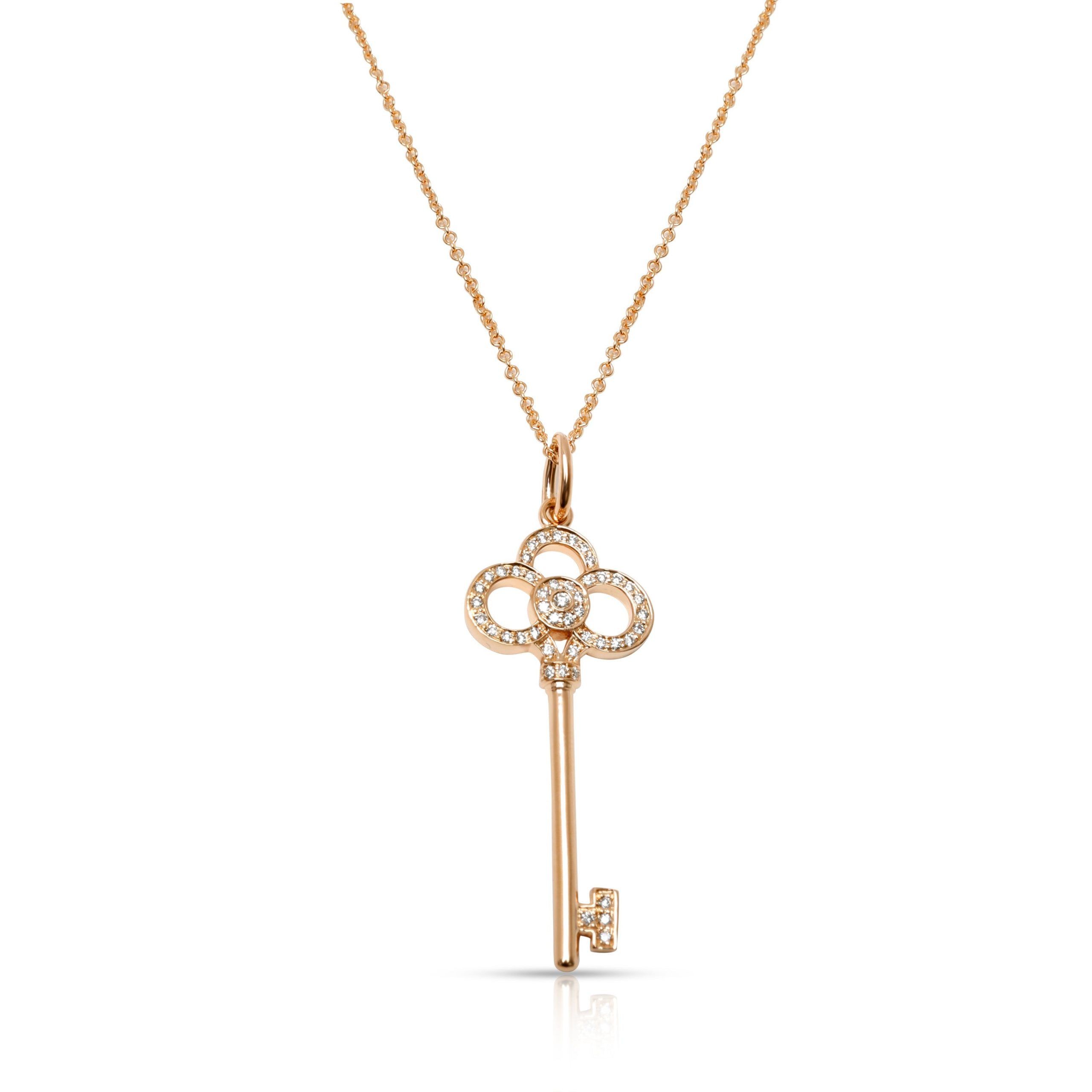 Tiffany & Co. Crown Key Diamond Pendant in 18KT Rose Gold 0.13 CTW