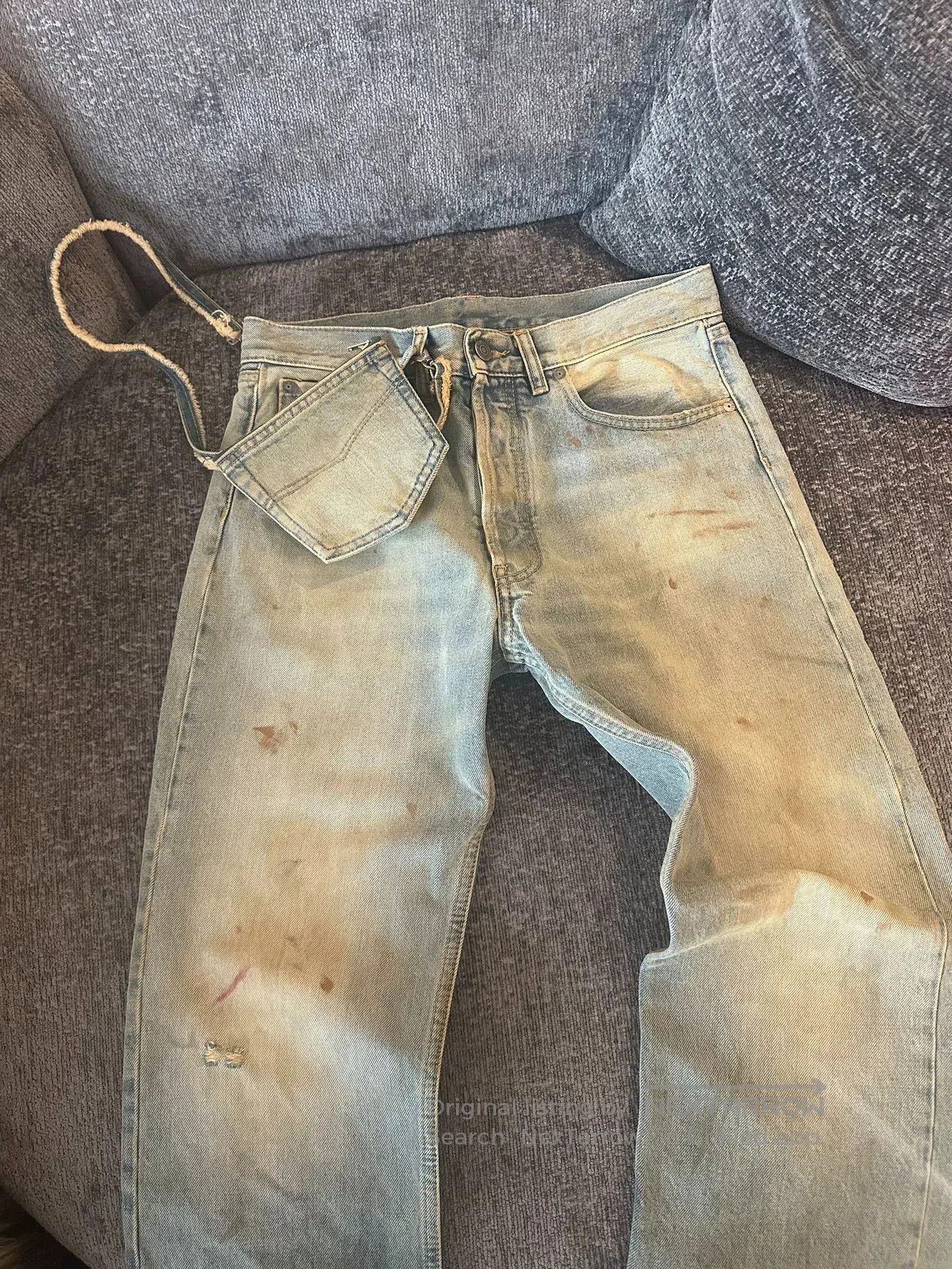 Maison Margiela Maison Margiela Distressed Splatter Jeans. Size US 40 / EU 56 - 1 Thumbnail