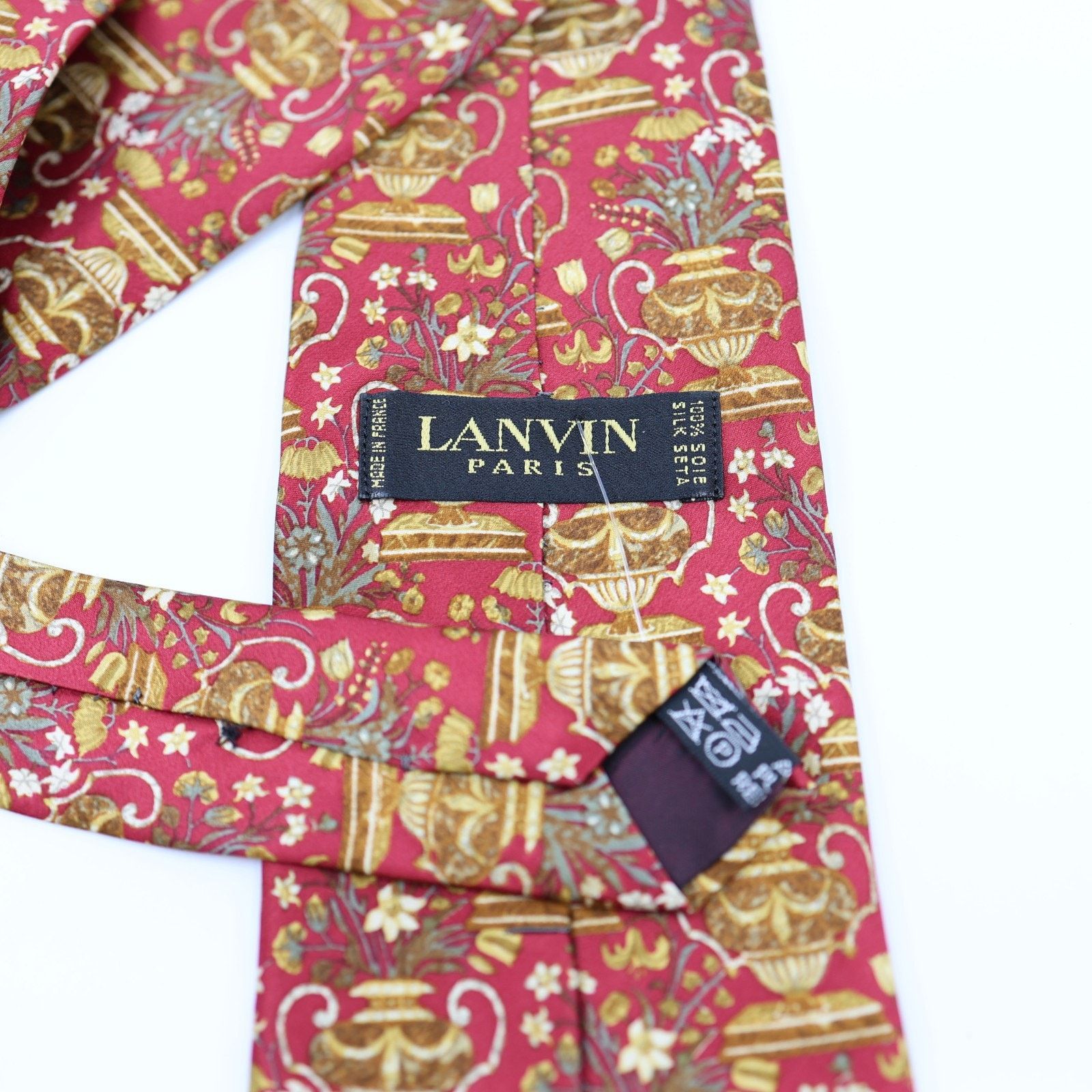 Lanvin LANVIN PARIS Bordeaux Luxury Silk Tie France 4" Size ONE SIZE - 3 Thumbnail