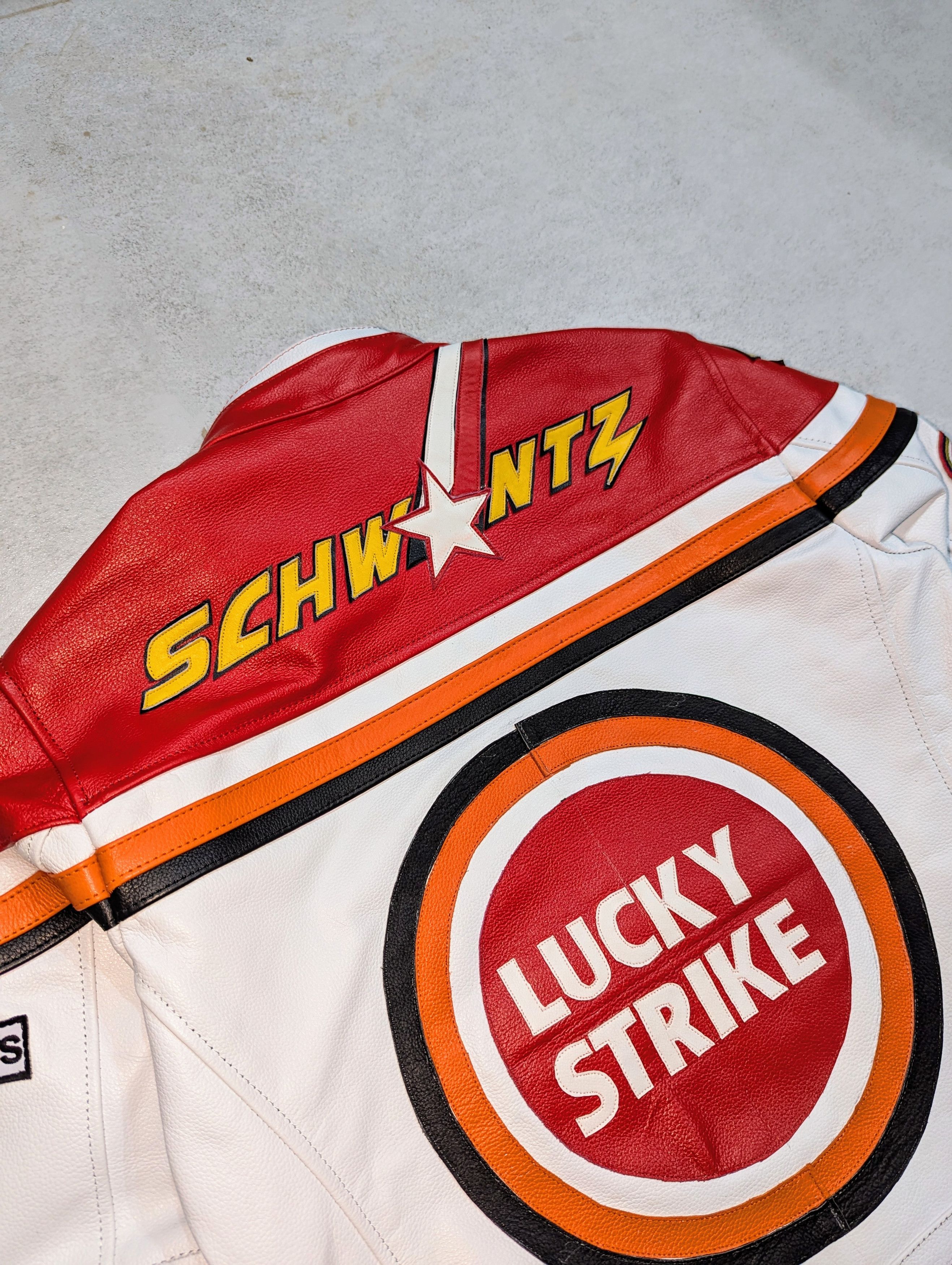 🔥 LUCKY STRIKE 🔥 RARE 90s LEATHER JACKET STREETWEAR