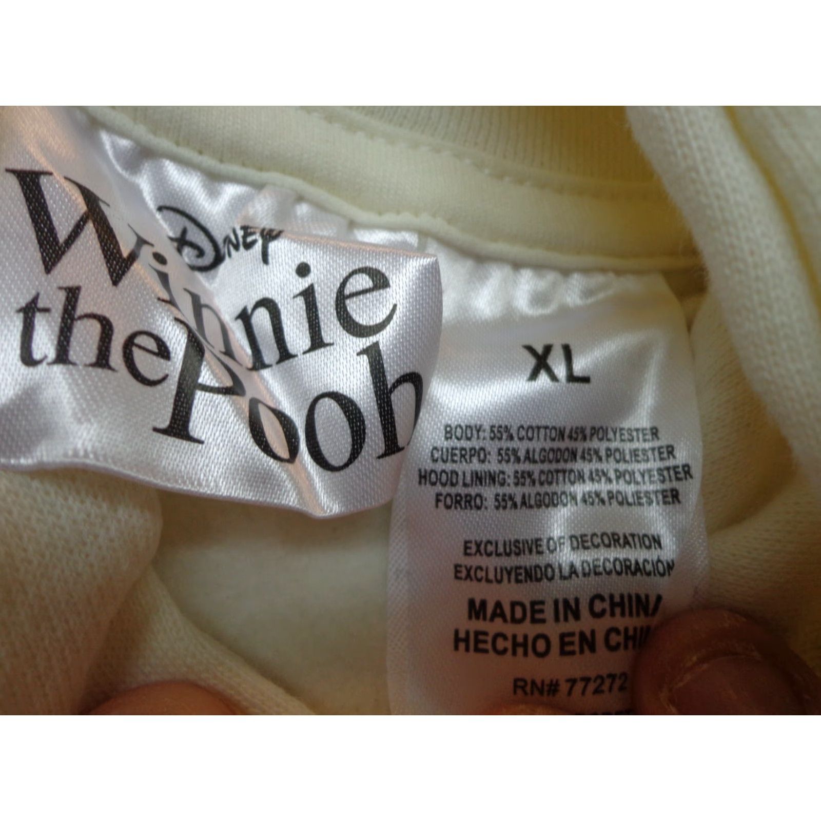 Disney Disney Winnie The Pooh & Friends Hoodie Sweatshirt Womens XL Ivory Pullover Front Pouch NEW Size XL / US 12-14 / IT 48-50 - 4 Thumbnail