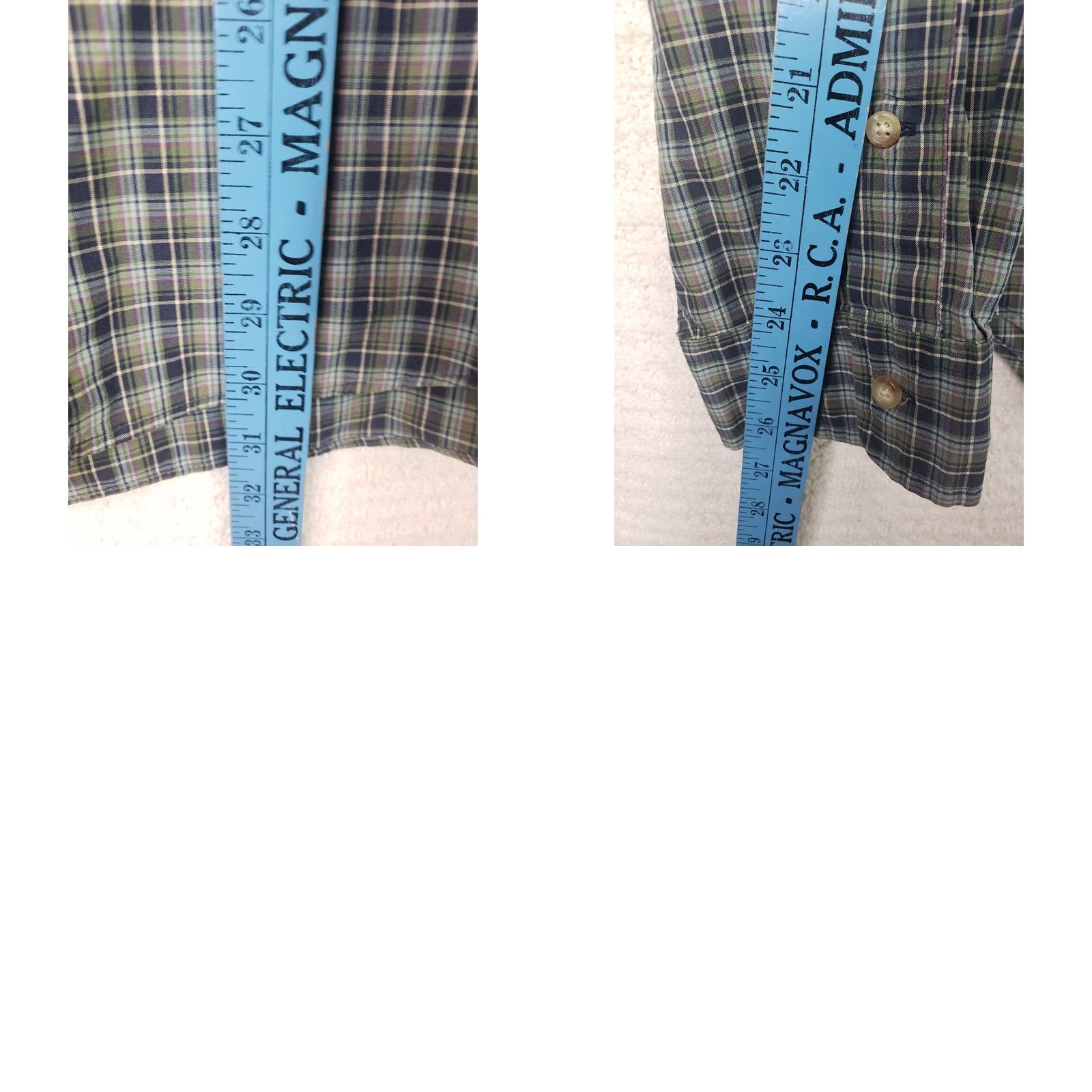 Ralph Lauren Ralph Lauren Shirt Button-Up Plaid Green Blue Cotton Pony Preppy Mens Large Regular Fit XL Size US XL / EU 56 / 4 - 9 Thumbnail