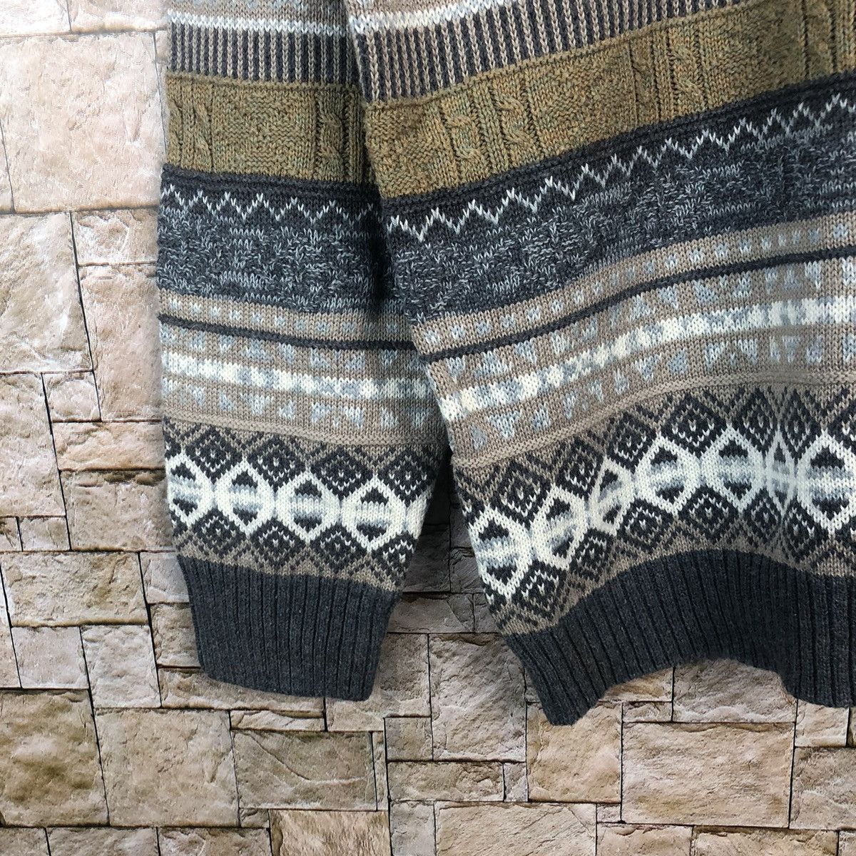 Vintage Jeans West Brown stripe design Knitwear #A31 Size M / US 6-8 / IT 42-44 - 7 Thumbnail