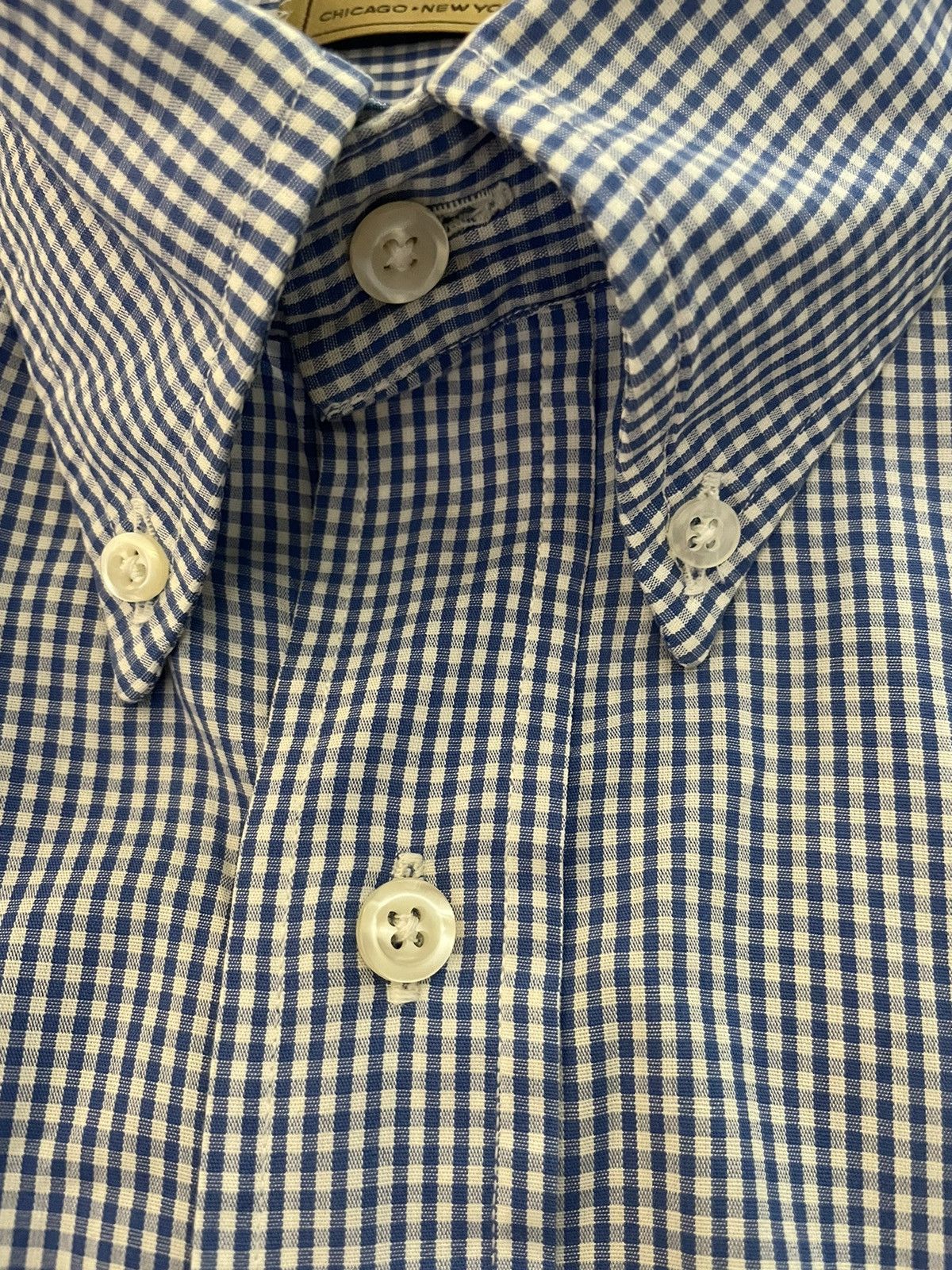 Paul Stuart Gingham Check Button Down Logo Sport Shirt Size US L / EU 52-54 / 3 - 4 Thumbnail