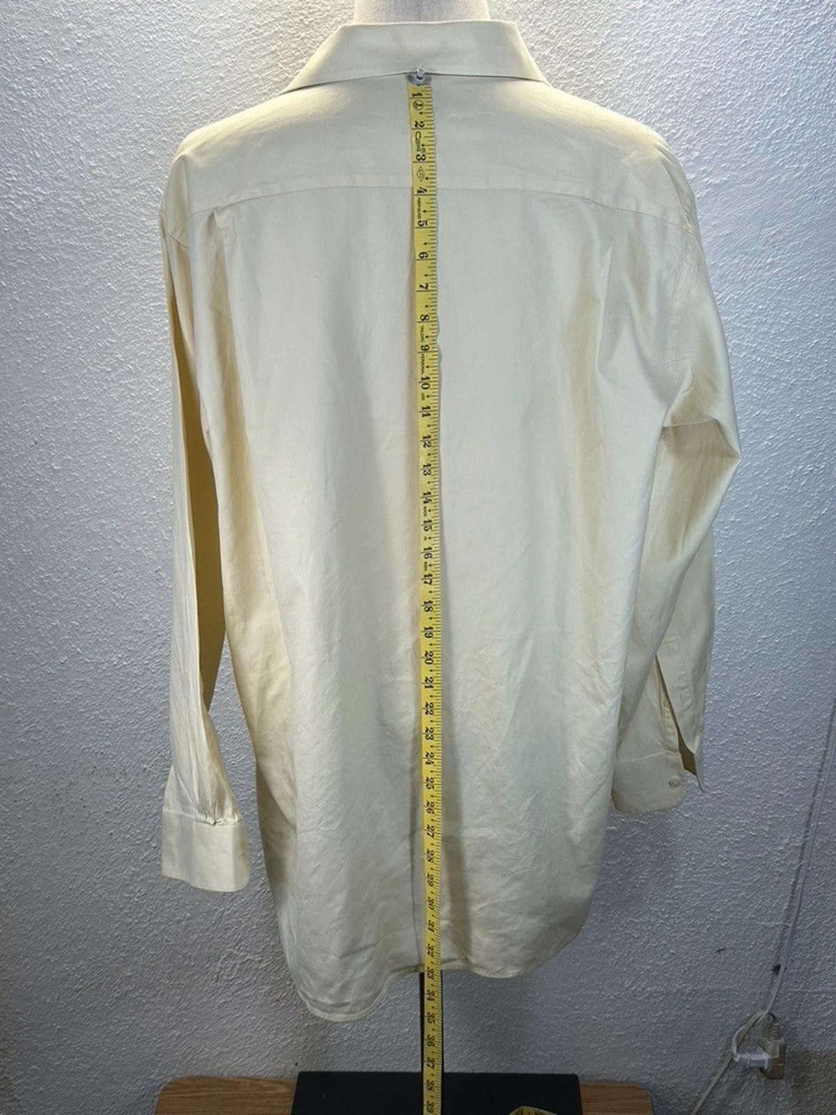 Jos. A. Bank Jos A Bank Men's 16.5/35 Yellow Royal Oxford Dress Shirt Size 42R - 5 Thumbnail