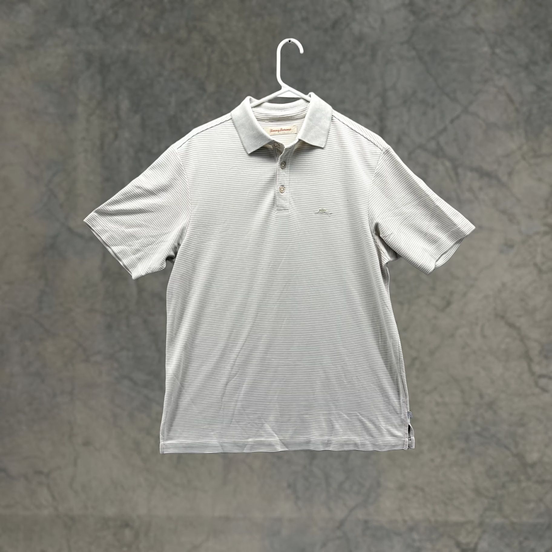 Tommy Bahama Tommy Bahama Polo Shirt Mens S Gray Stripe Modal Casual Knit Short Sleeve Shirt Size US S / EU 44-46 / 1 - 1 Thumbnail